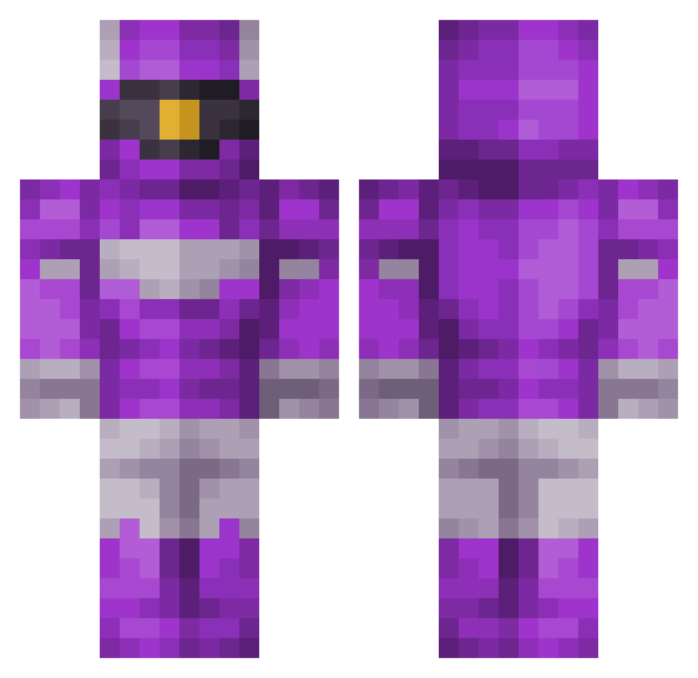 Sordines Minecraft skin, front and back view