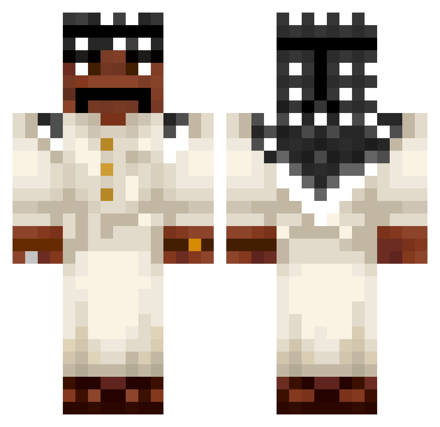 Isafreyr Minecraft skin, front and back view