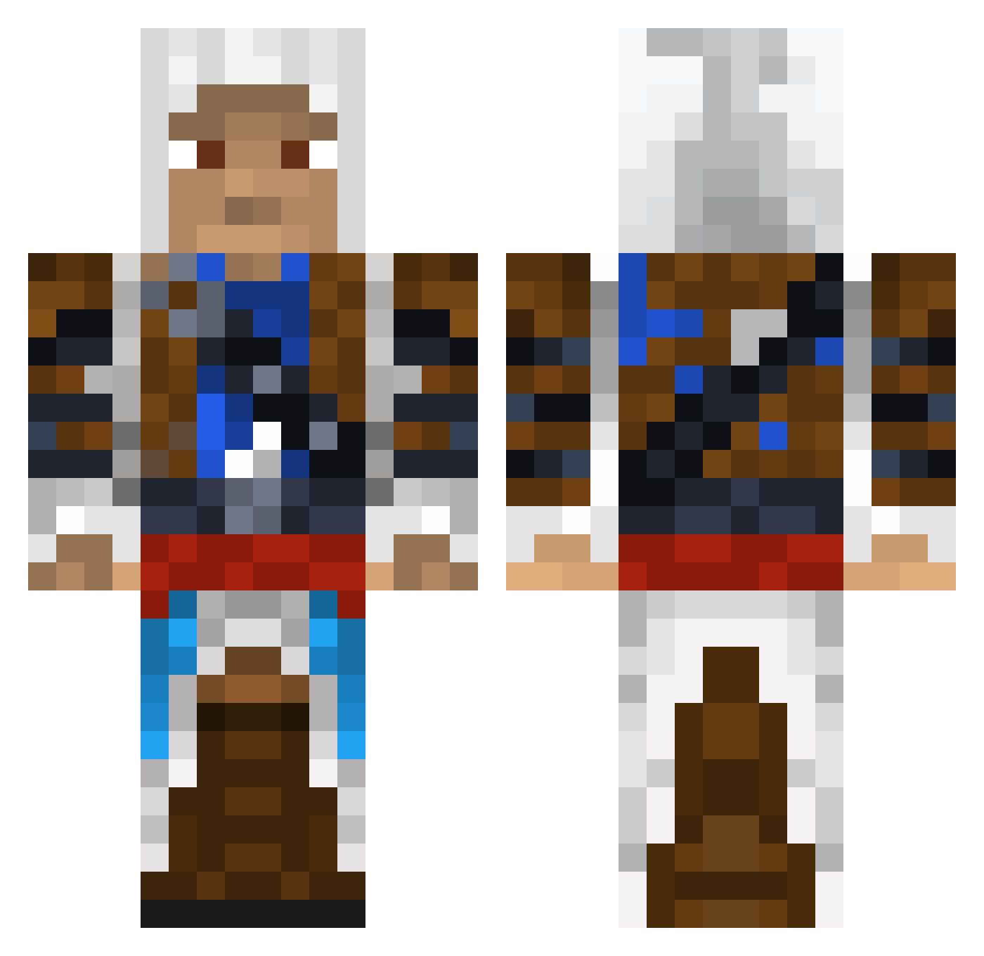 undaily Minecraft skin, front and back view