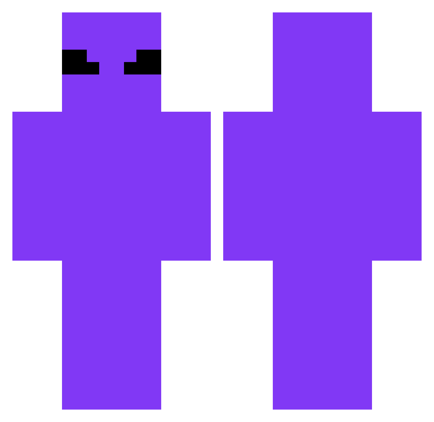Zermah Minecraft skin, front and back view