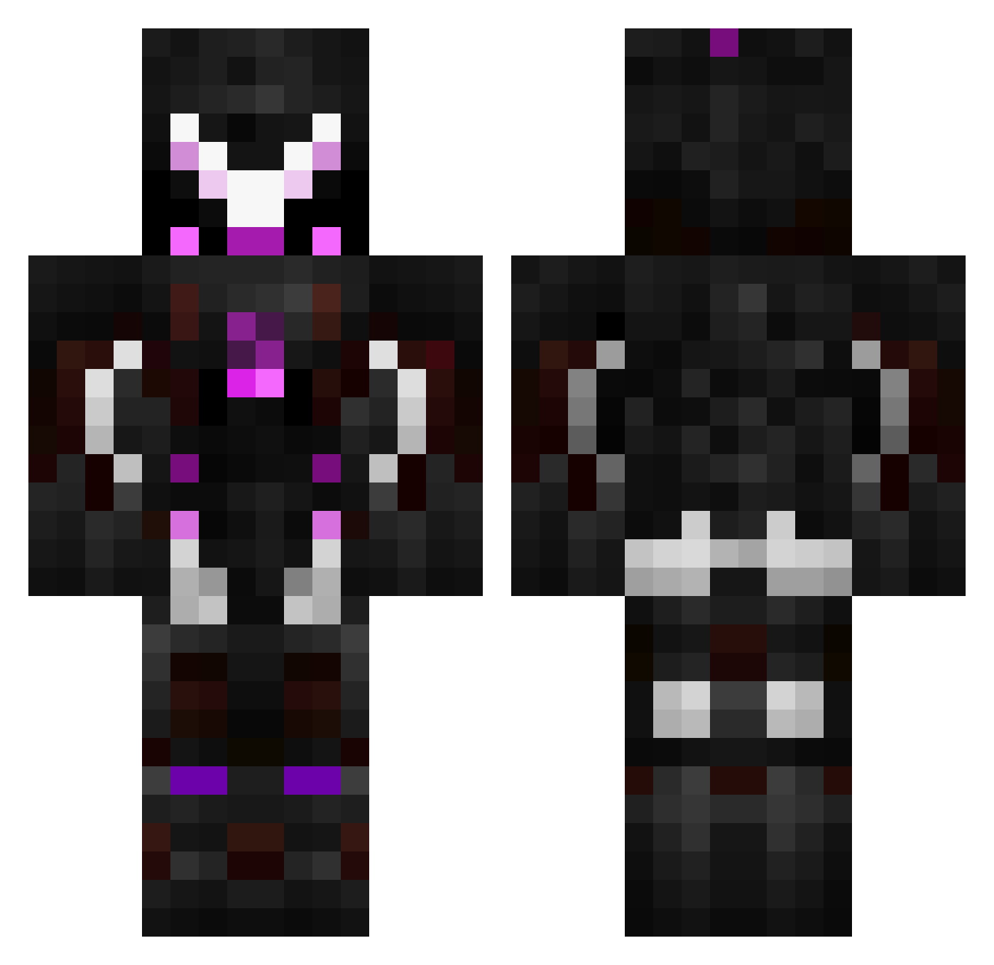 Sikik9 Minecraft skin, front and back view