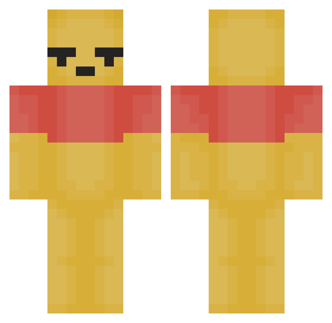 69yn Minecraft skin, front and back view