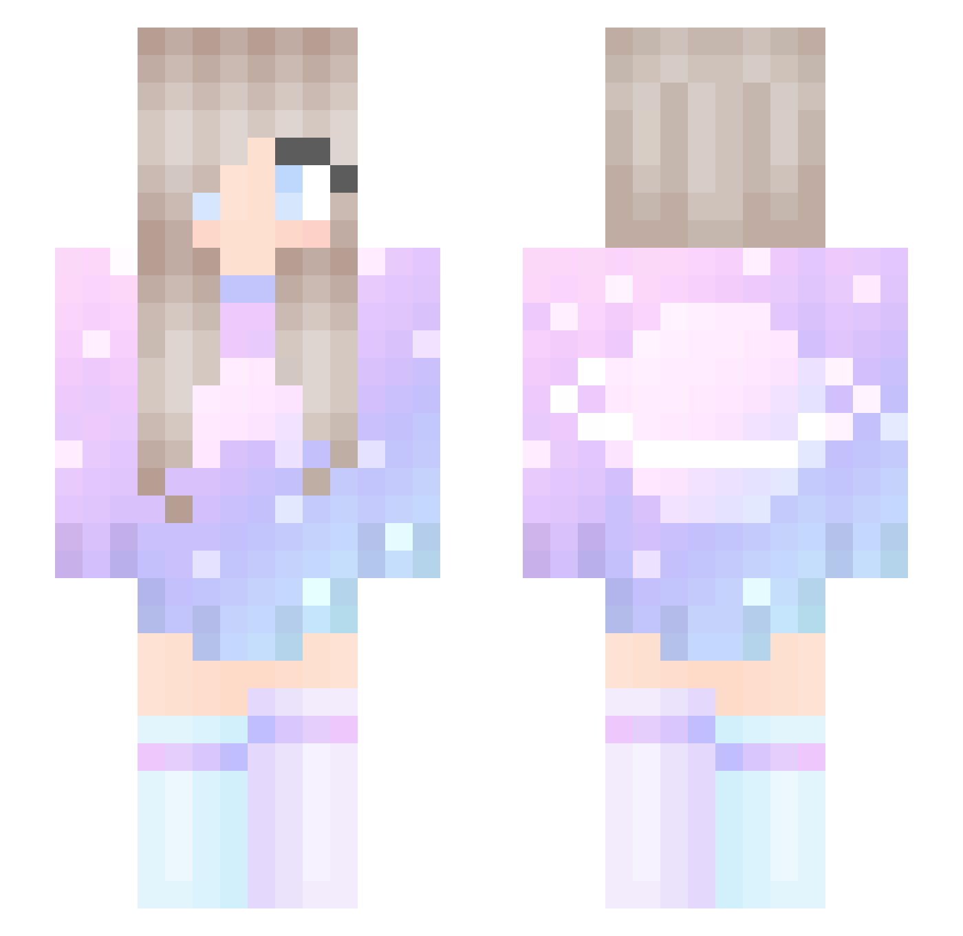 Citrique Minecraft skin, front and back view