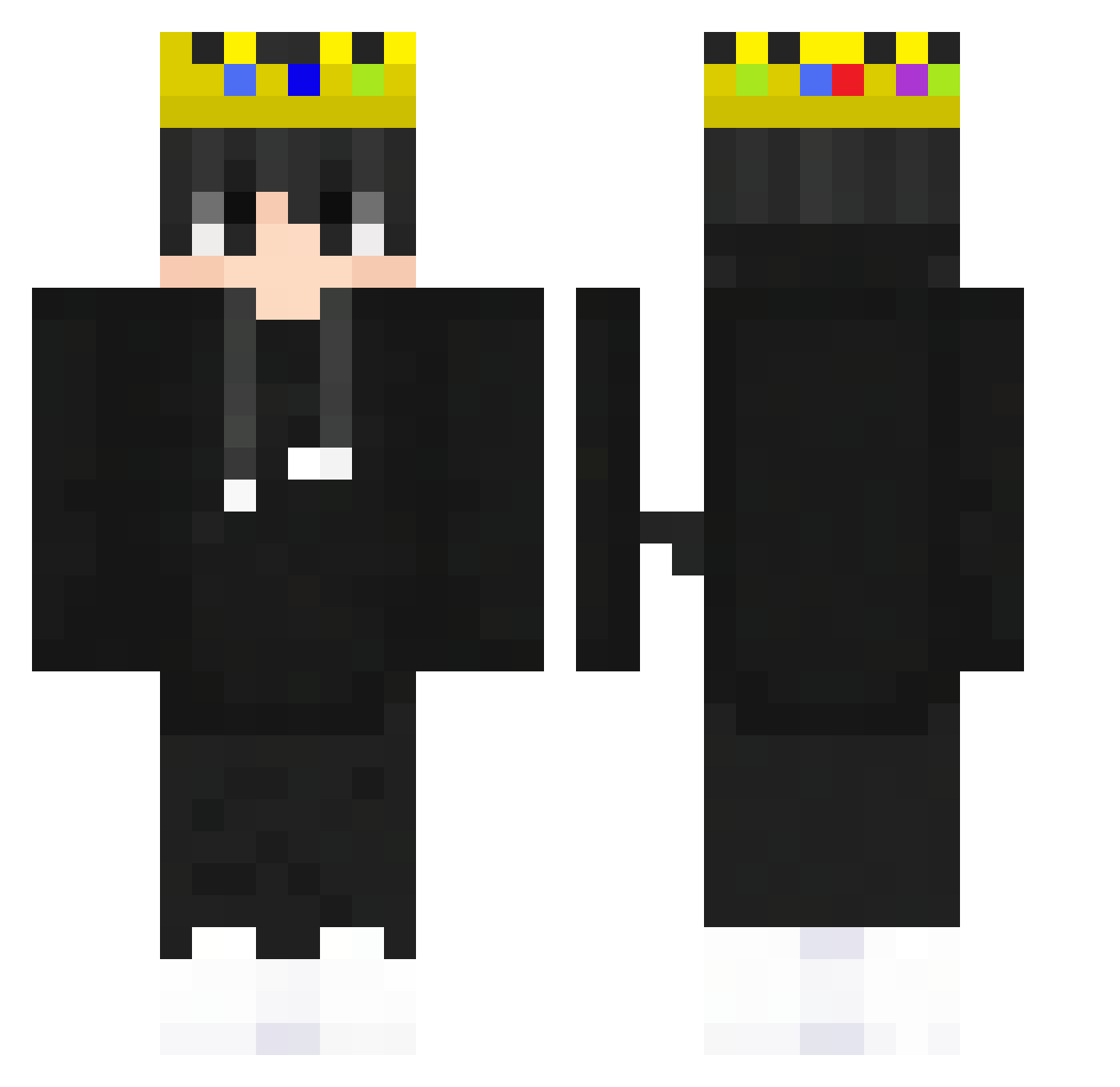 Relm0n Minecraft skin, front and back view