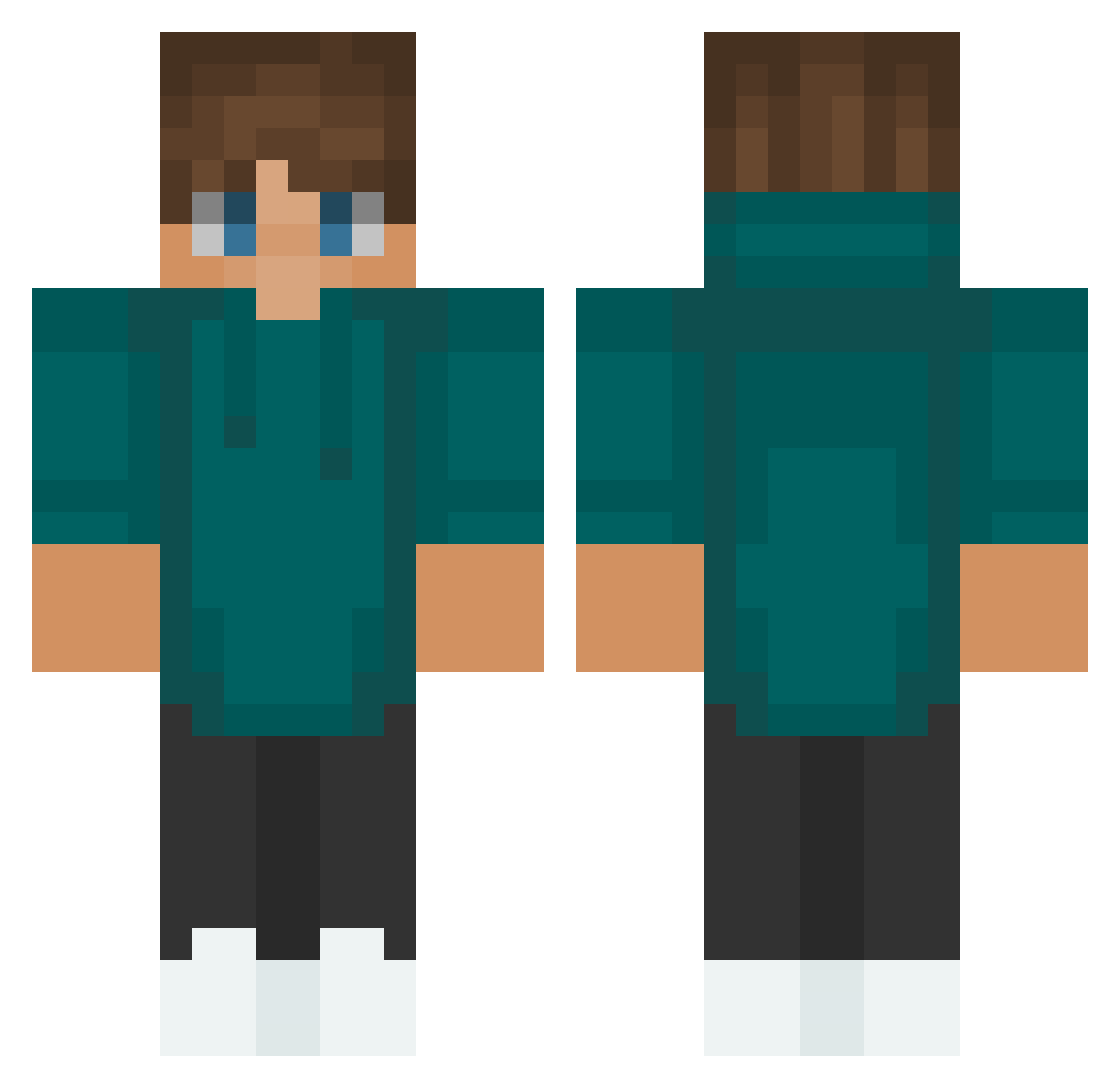 Scardab Minecraft skin, front and back view