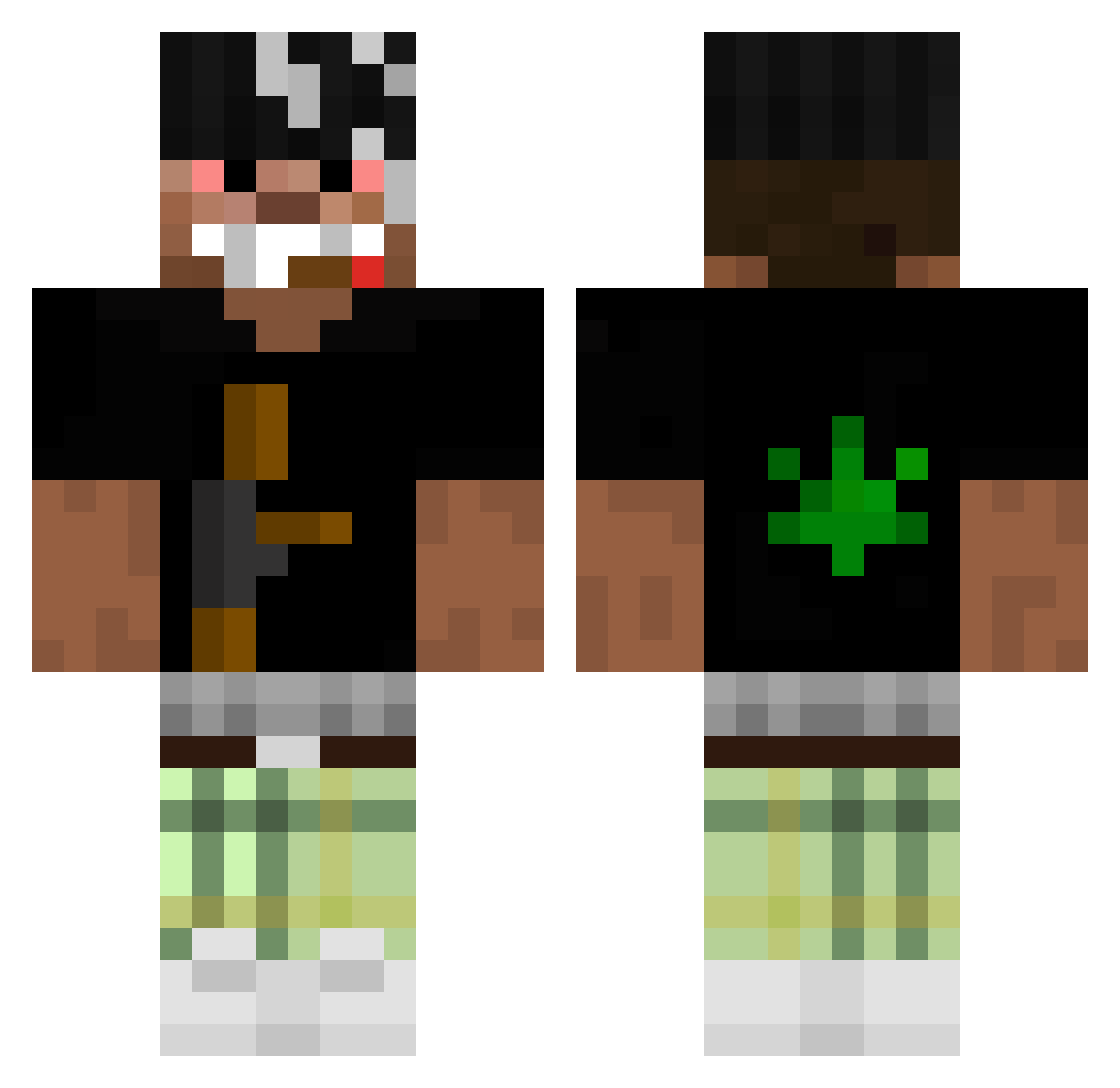 smokethc Minecraft skin, front and back view