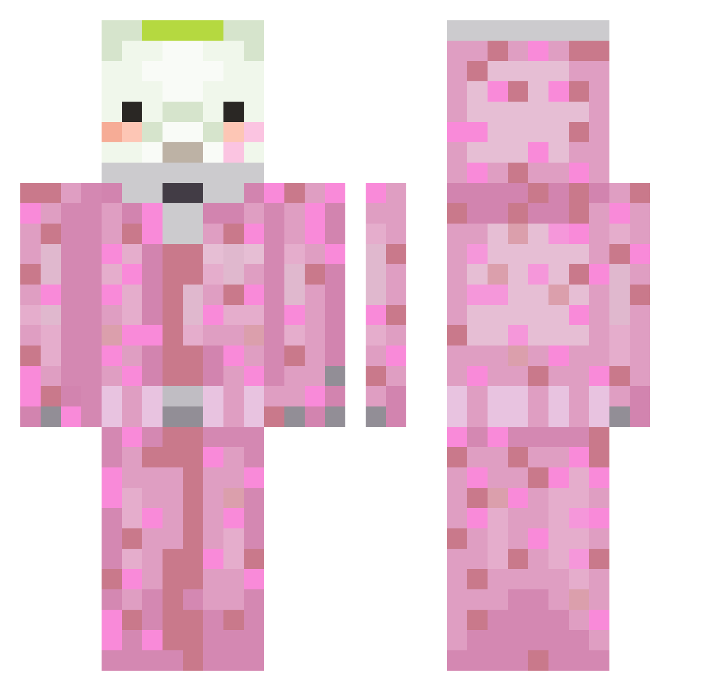 Vicenta Minecraft skin, front and back view