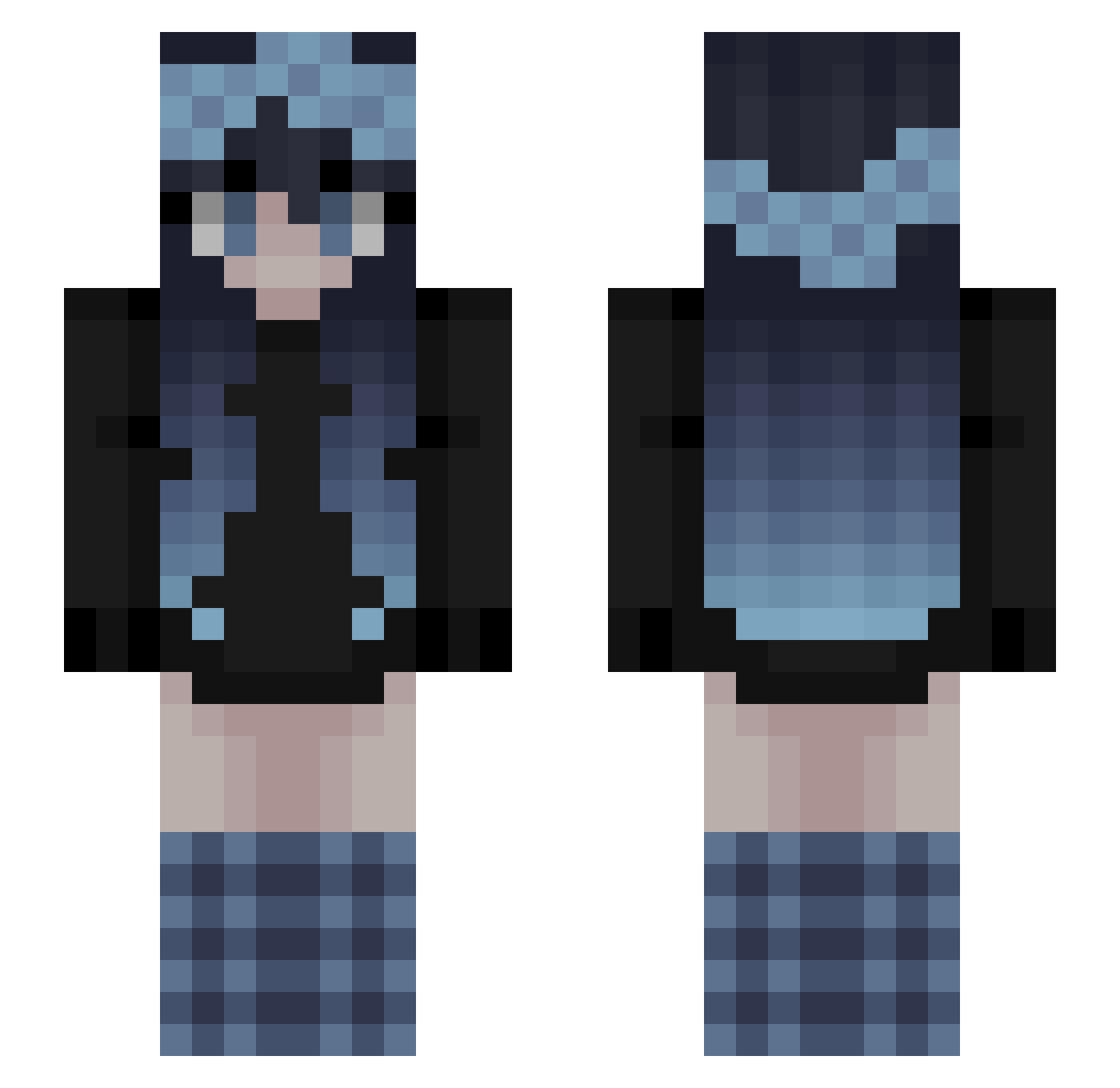 eerieoccult Minecraft skin, front and back view