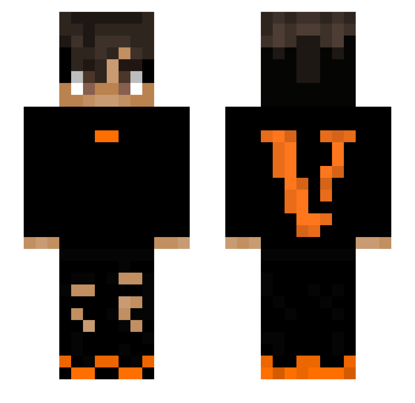 nenBASED Minecraft skin, front and back view