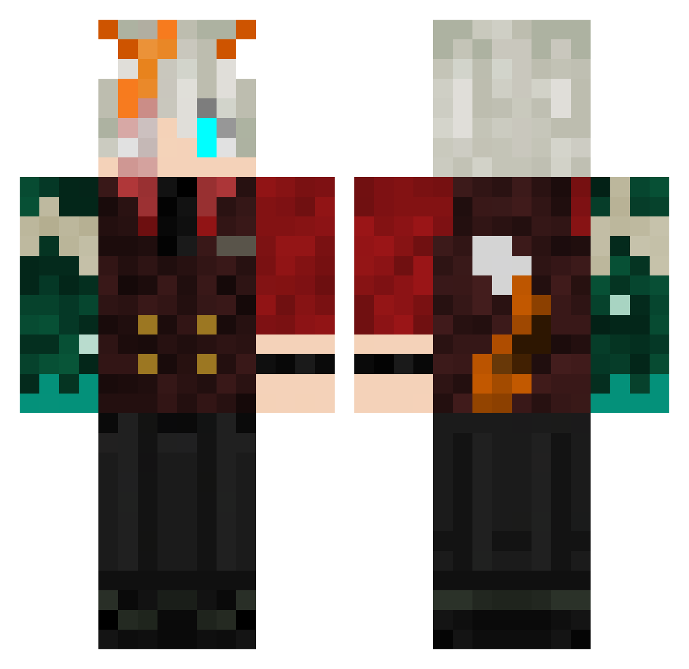 Zaf_Ram Minecraft skin, front and back view