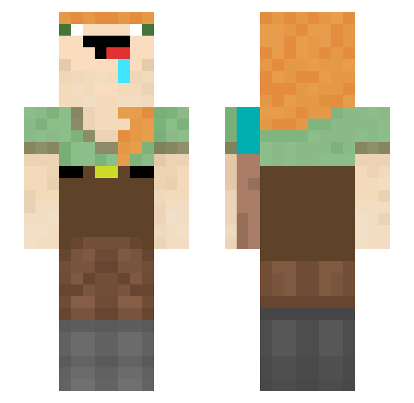 hauhau0630 Minecraft skin, front and back view