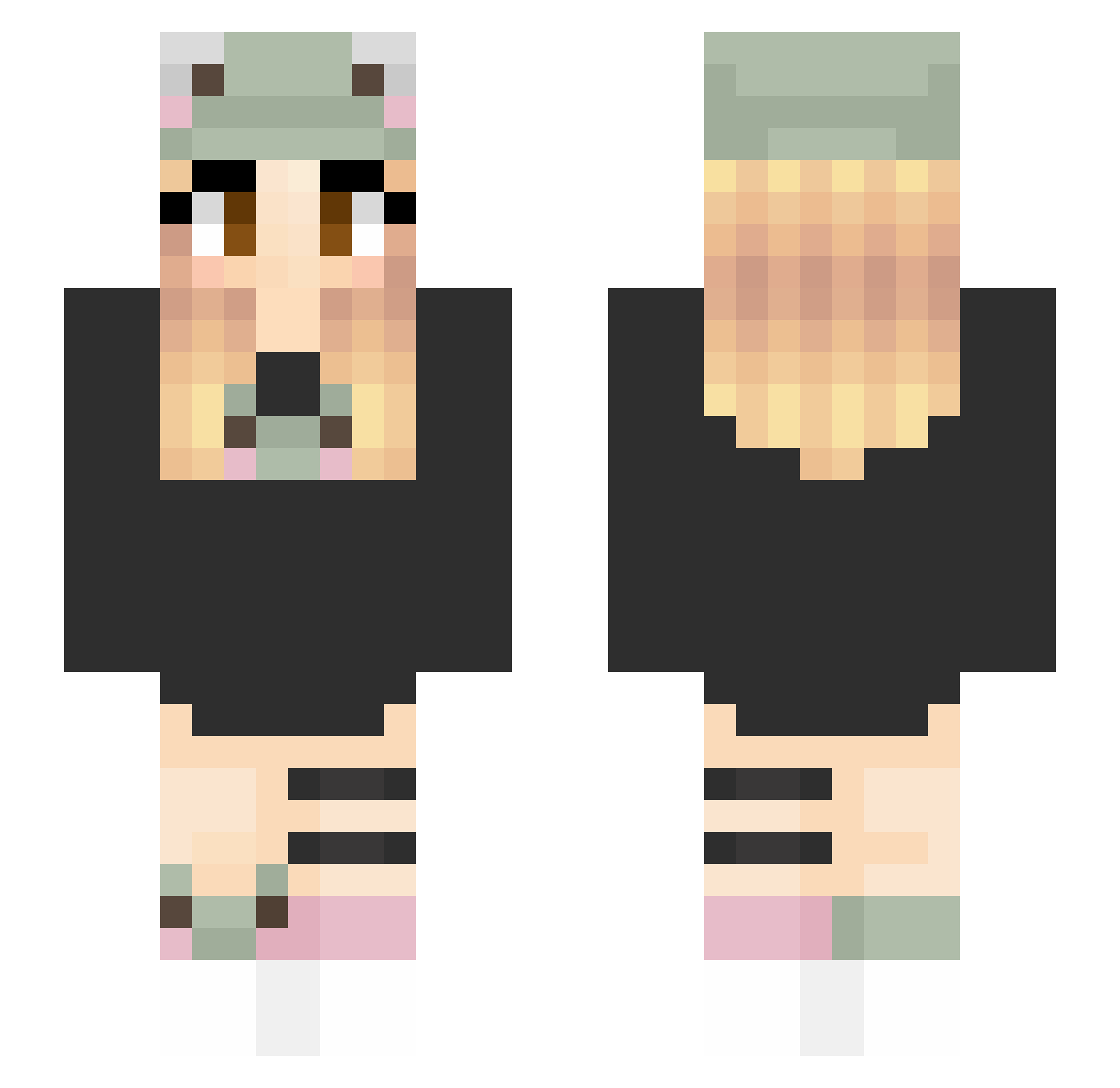 slakin Minecraft skin, front and back view