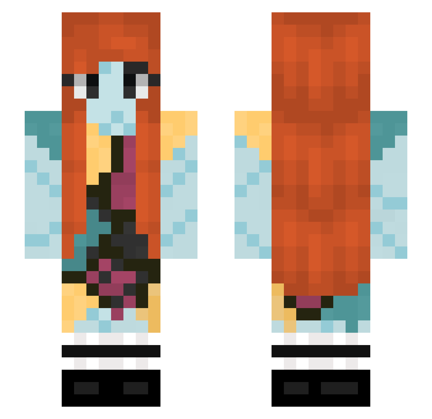 SofutoElheniz Minecraft skin, front and back view