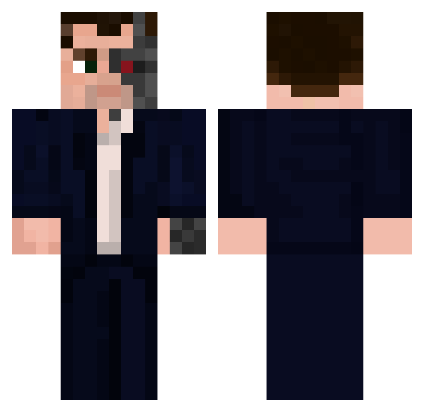 Hawkent Minecraft skin, front and back view