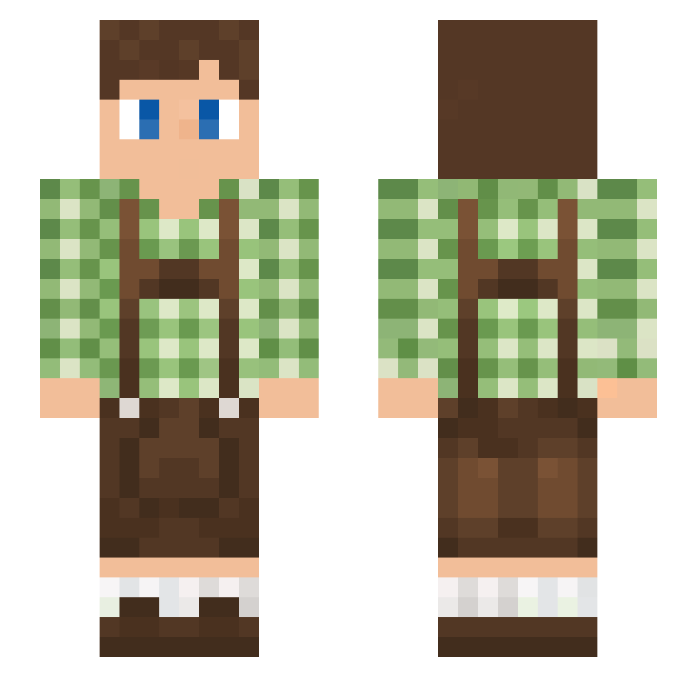 LederhosnMax Minecraft skin, front and back view