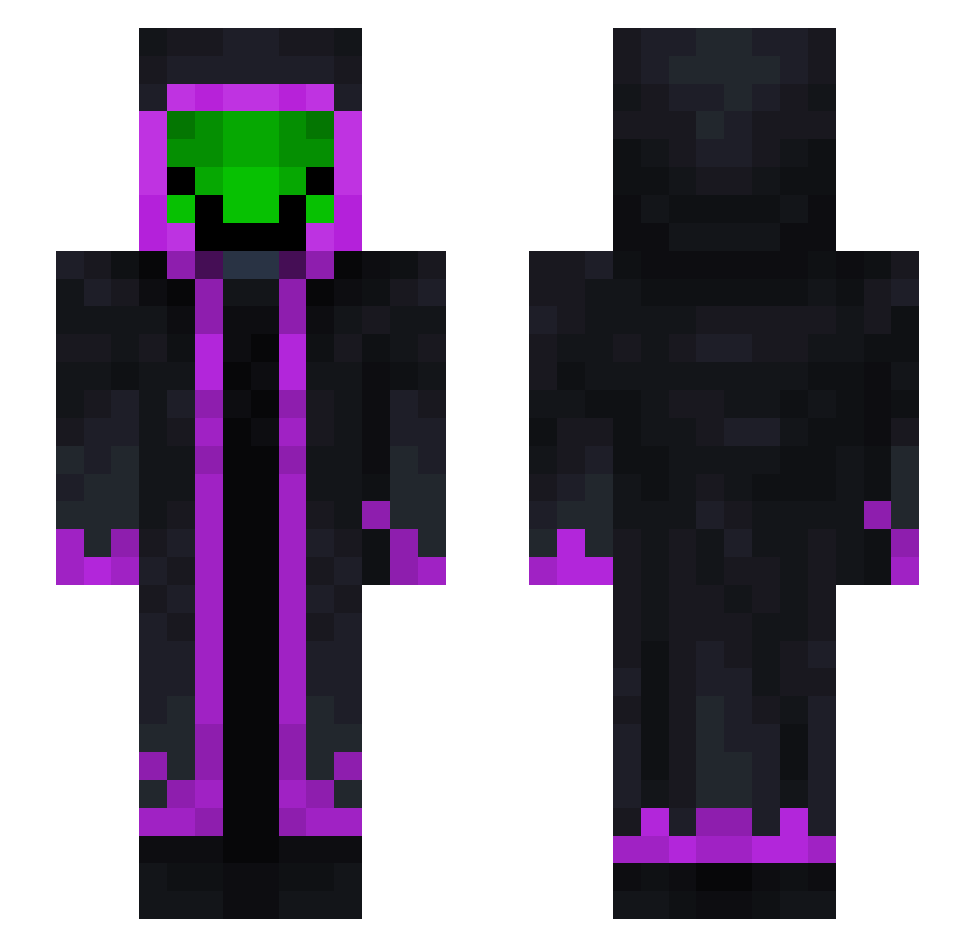 PUMKINJR1 Minecraft skin, front and back view
