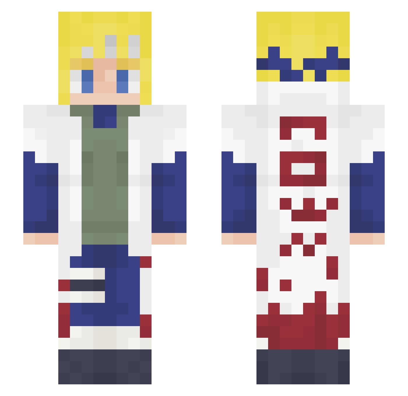 xEliCrafter Minecraft skin, front and back view