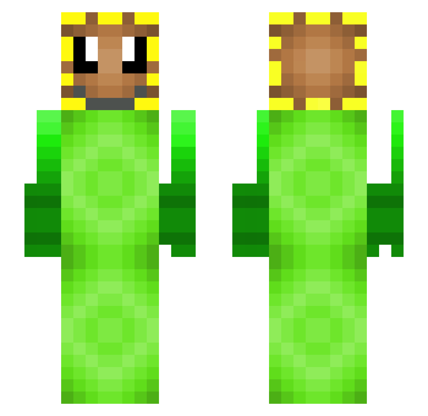 Happy_Flopsy Minecraft skin, front and back view