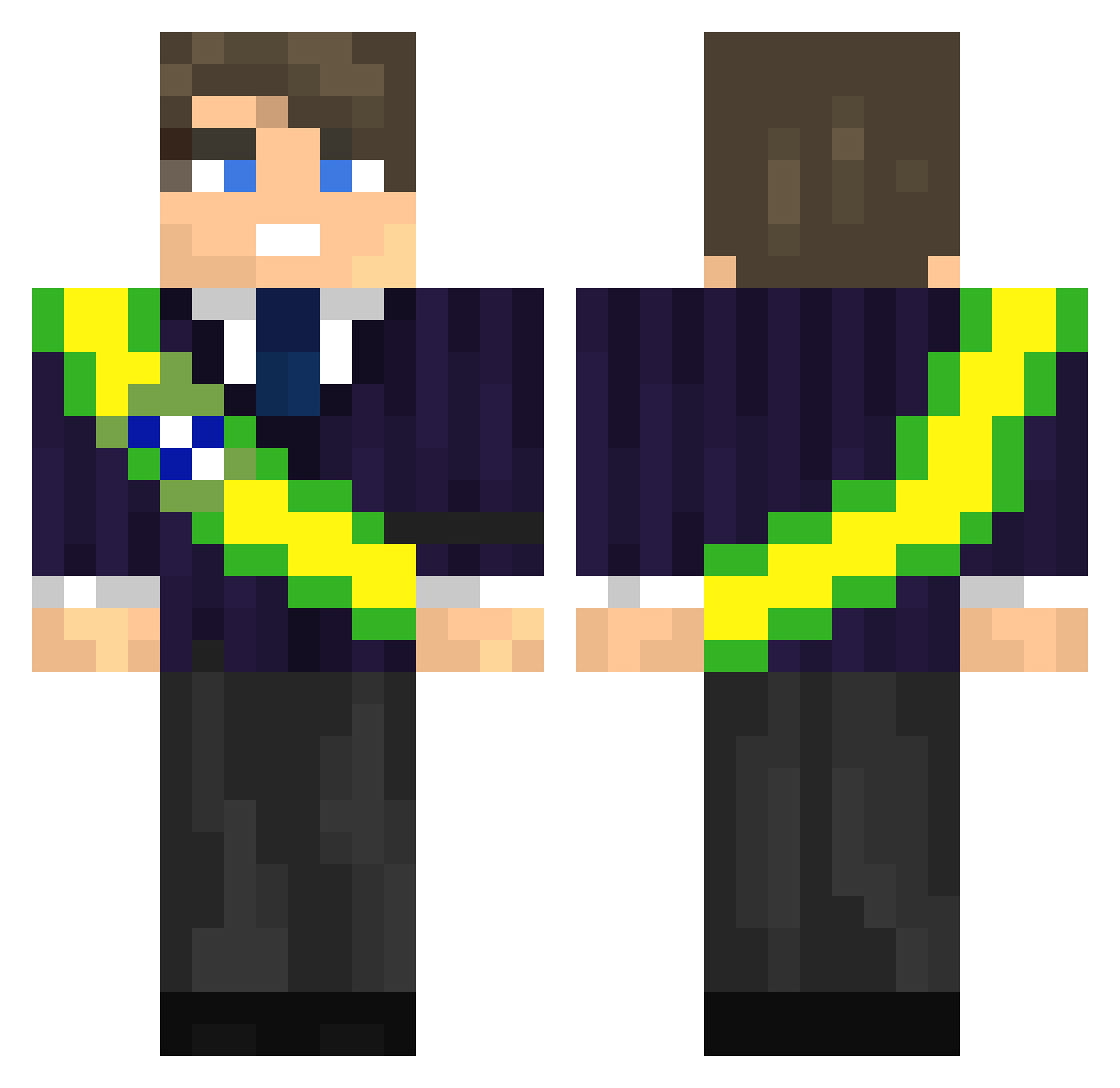 Kaykyy Minecraft skin, front and back view