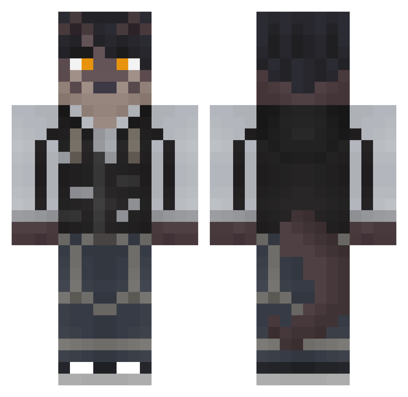 CopyRiteTM Minecraft skin, front and back view
