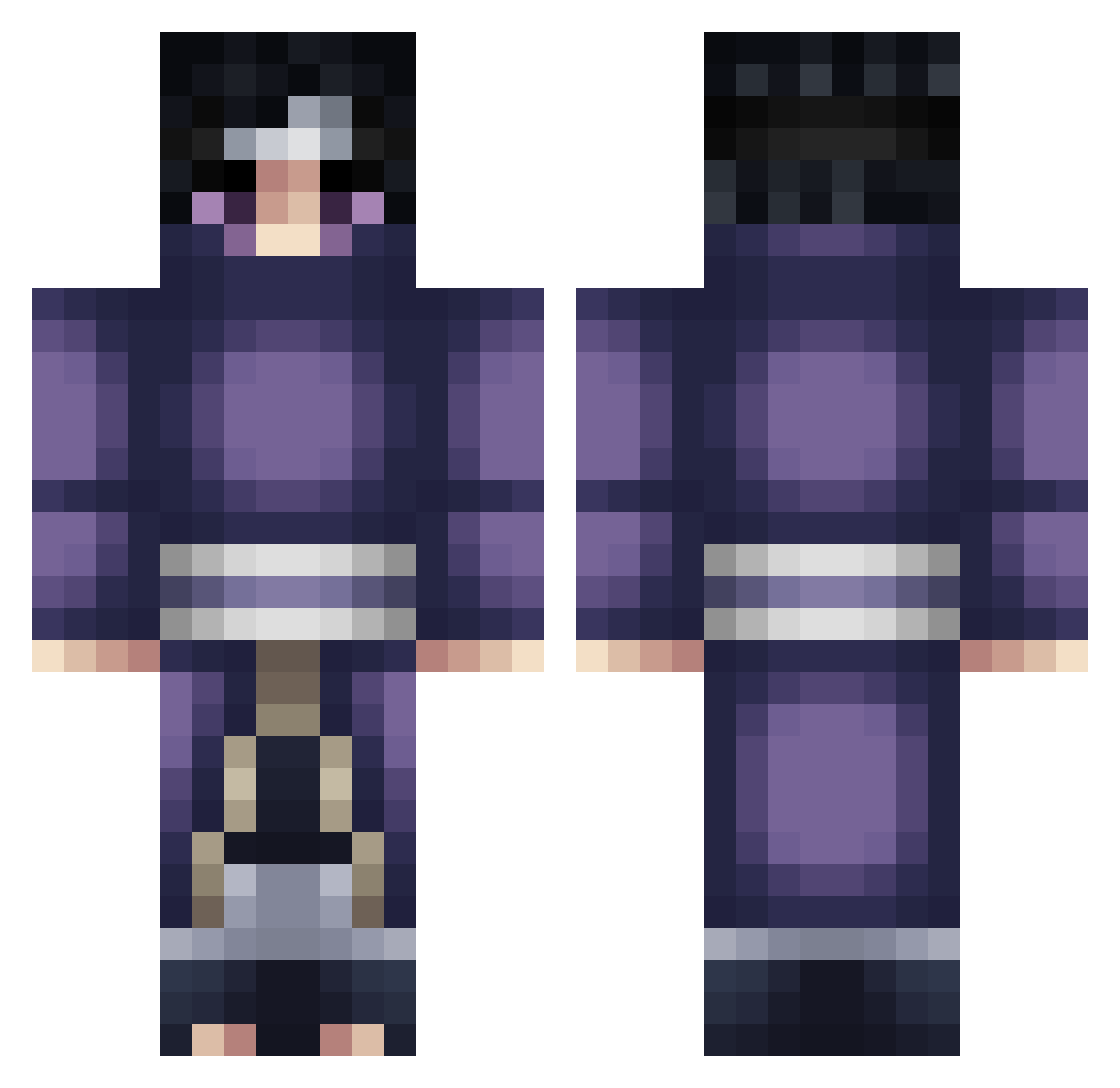 roadies Minecraft skin, front and back view