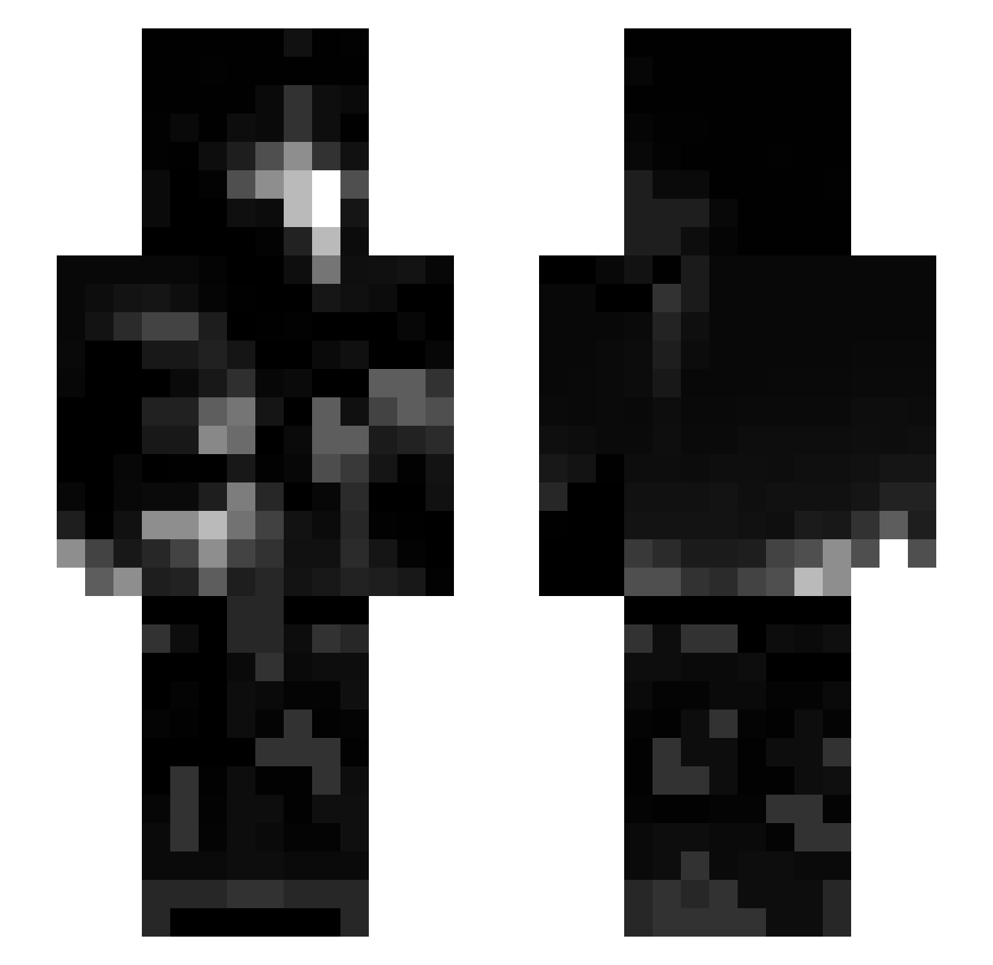 DarthVortex_ Minecraft skin, front and back view