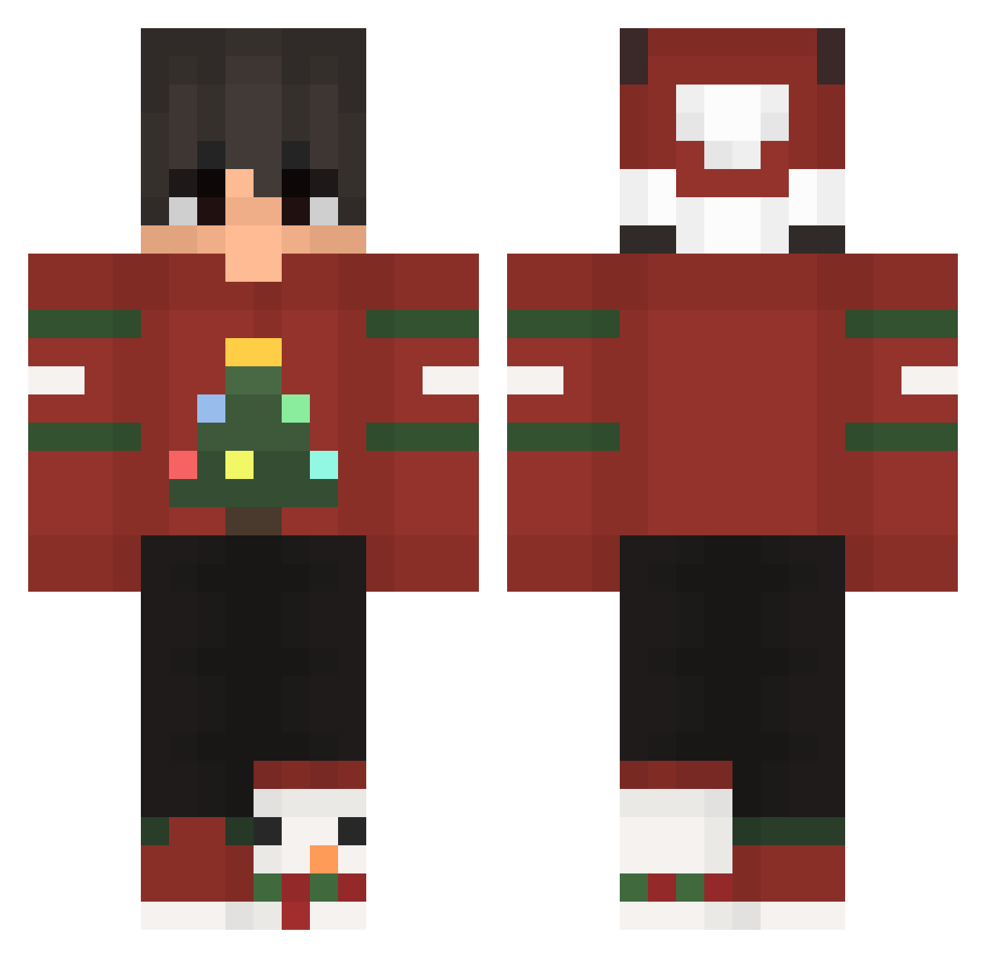 SkullGamer17 Minecraft skin, front and back view