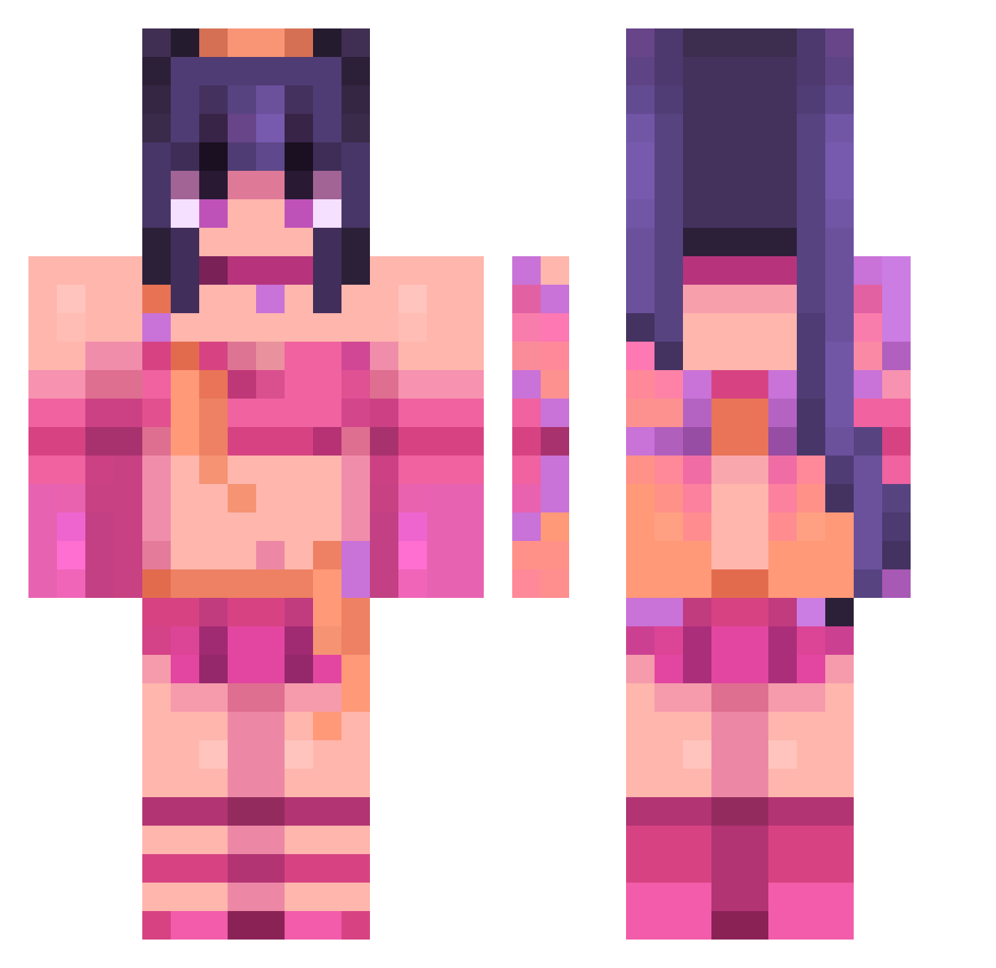 shuuumoroll Minecraft skin, front and back view