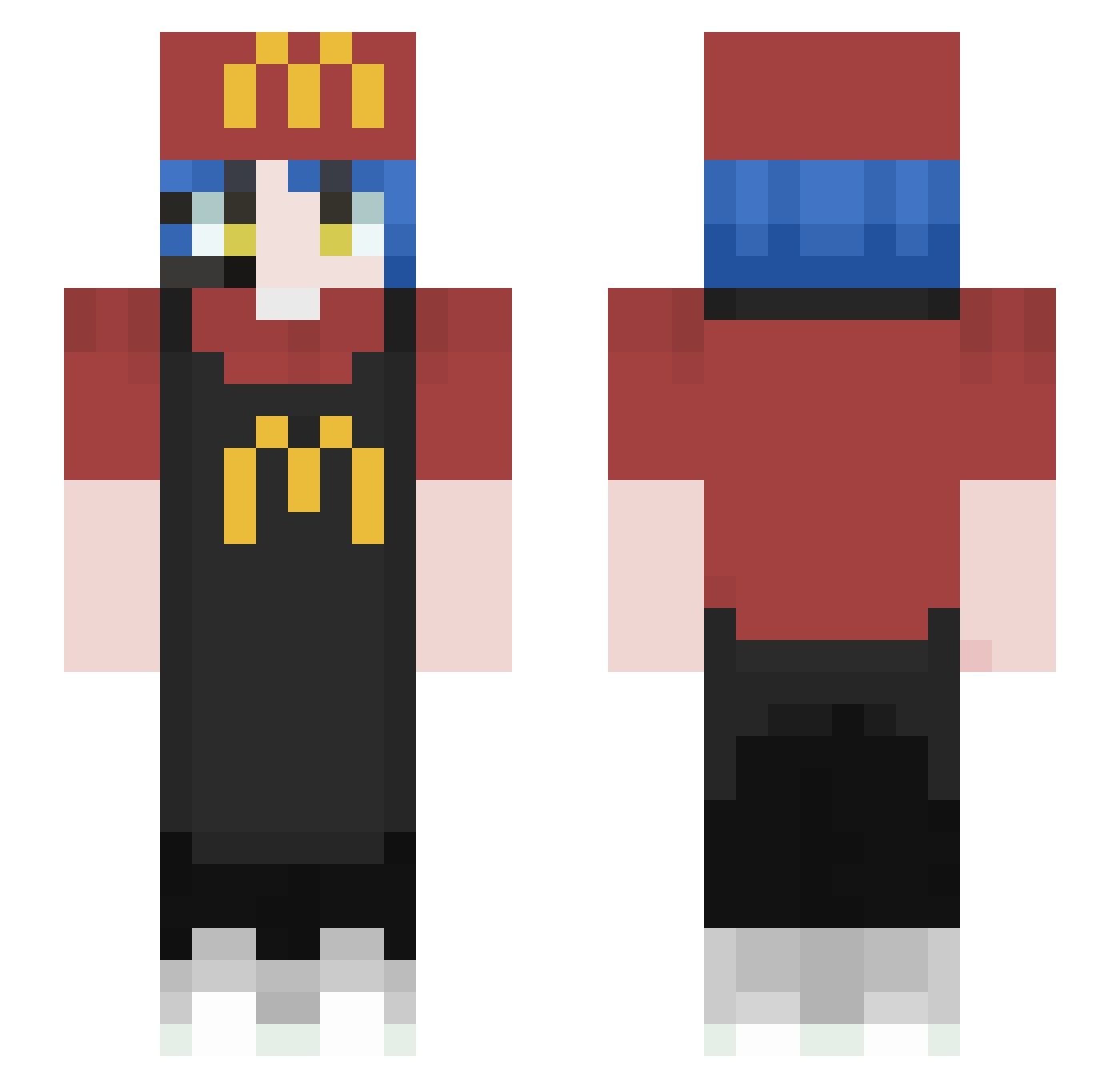 CardiLyce Minecraft skin, front and back view