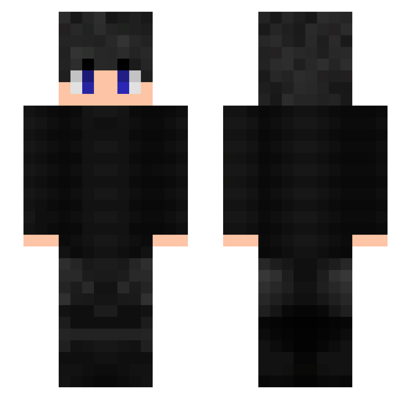 VI20 Minecraft skin, front and back view
