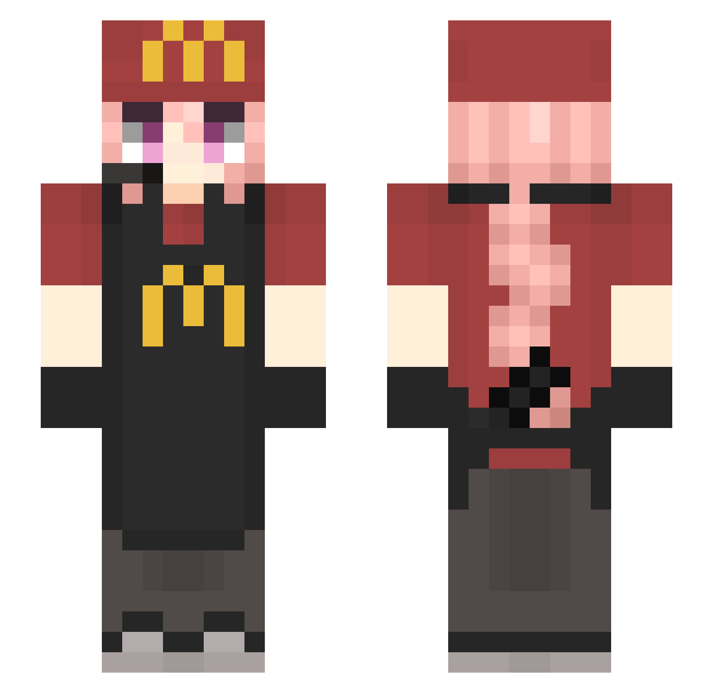 POZLIZ_ Minecraft skin, front and back view