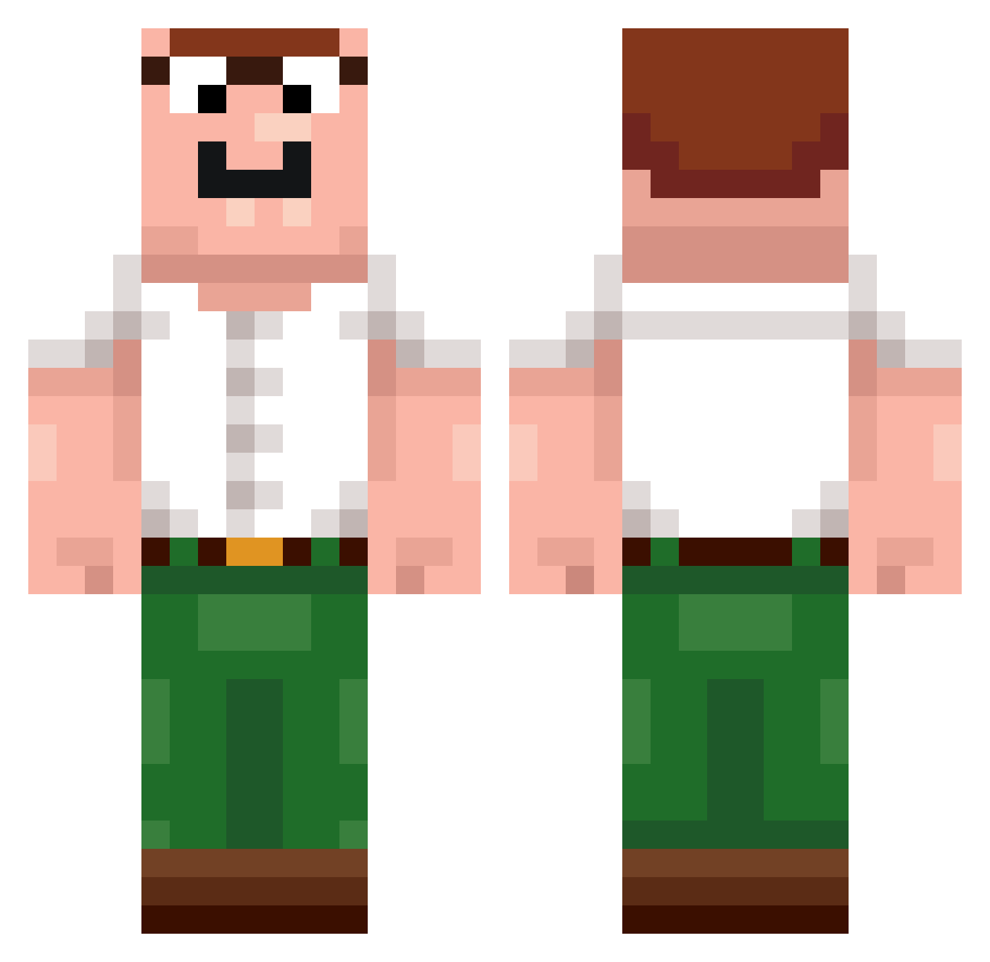 Sekkirido Minecraft skin, front and back view