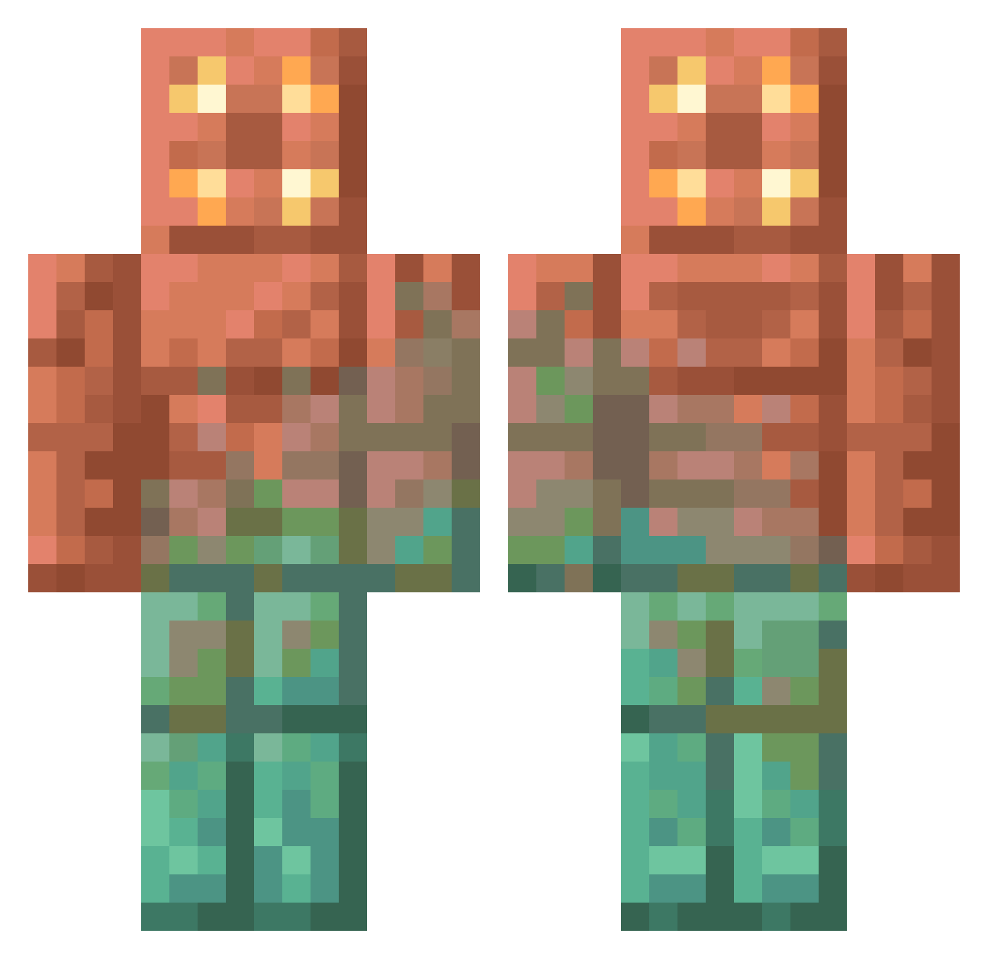 ThiccBitt Minecraft skin, front and back view