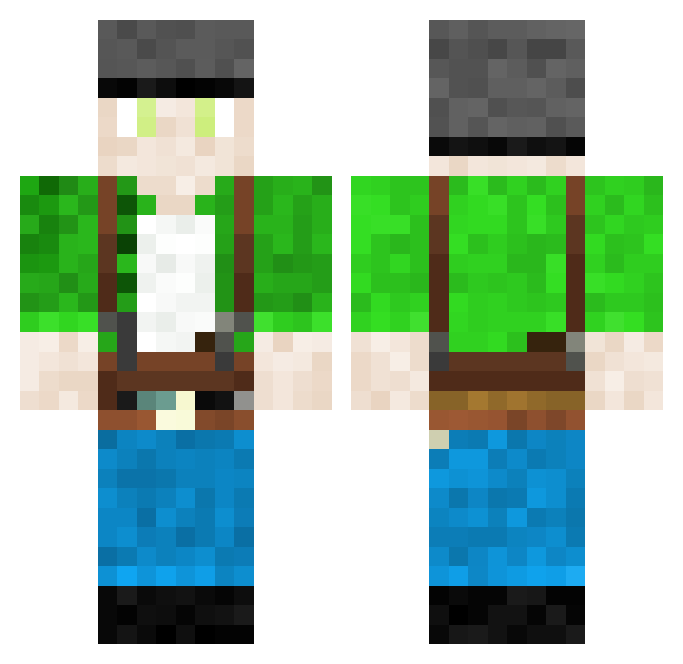 SpaceLimey Minecraft skin, front and back view