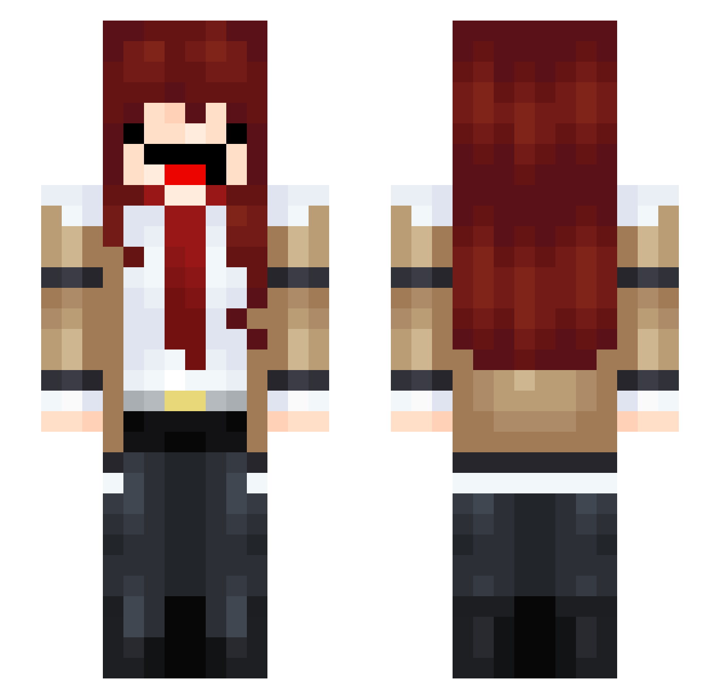 tinaMoKinshi Minecraft skin, front and back view