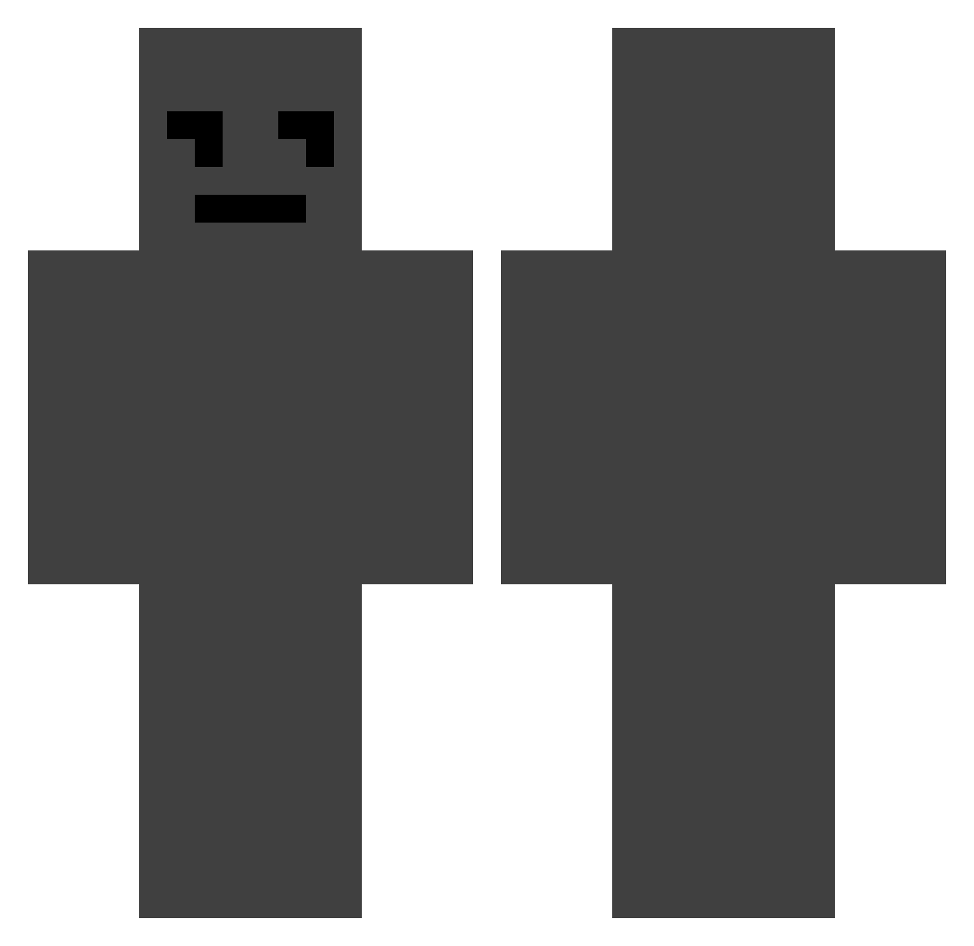 yxSmoke Minecraft skin, front and back view