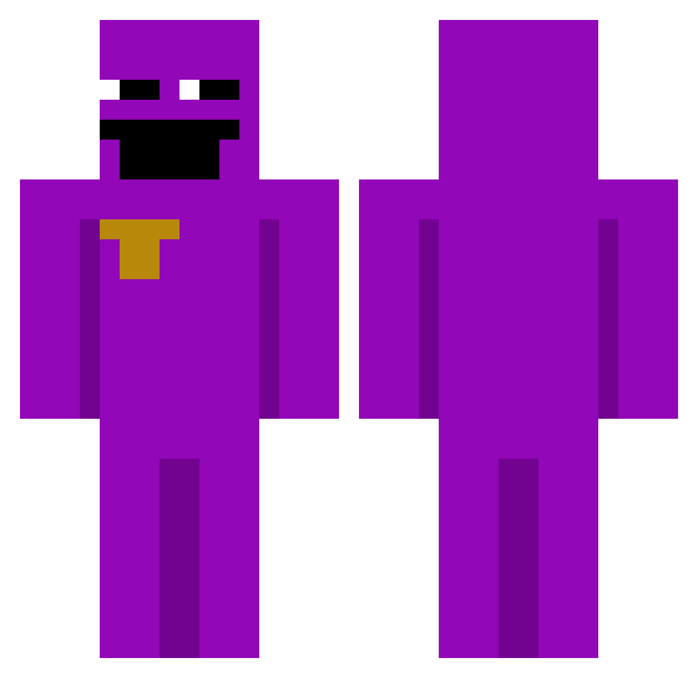 HagFater Minecraft skin, front and back view