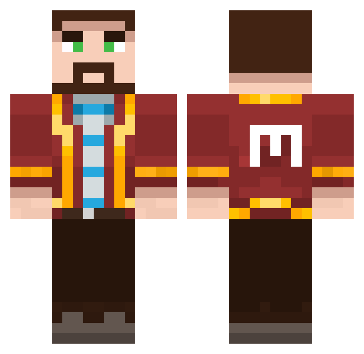 Mynex_YT Minecraft skin, front and back view
