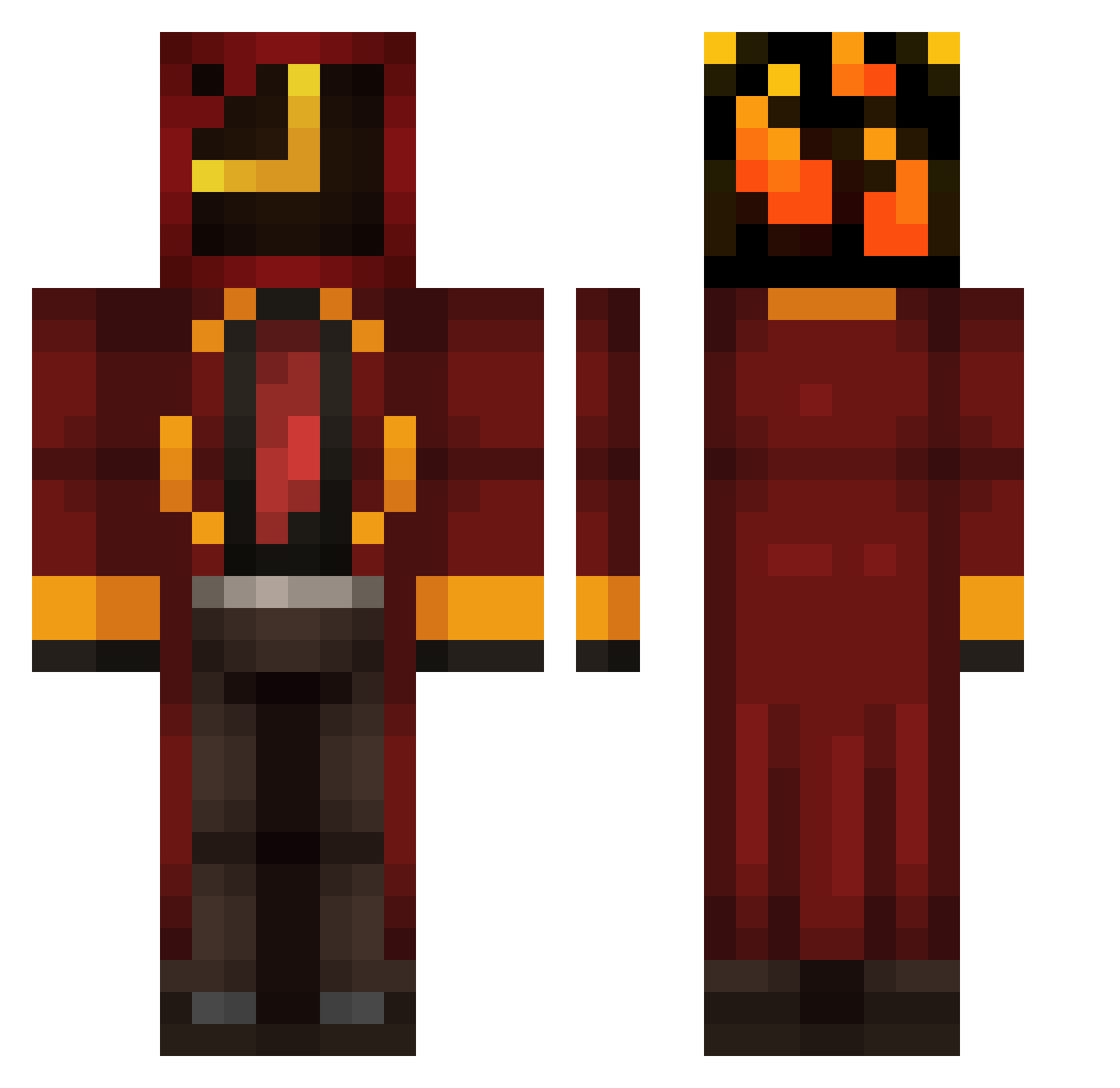 ItzzTender22 Minecraft skin, front and back view