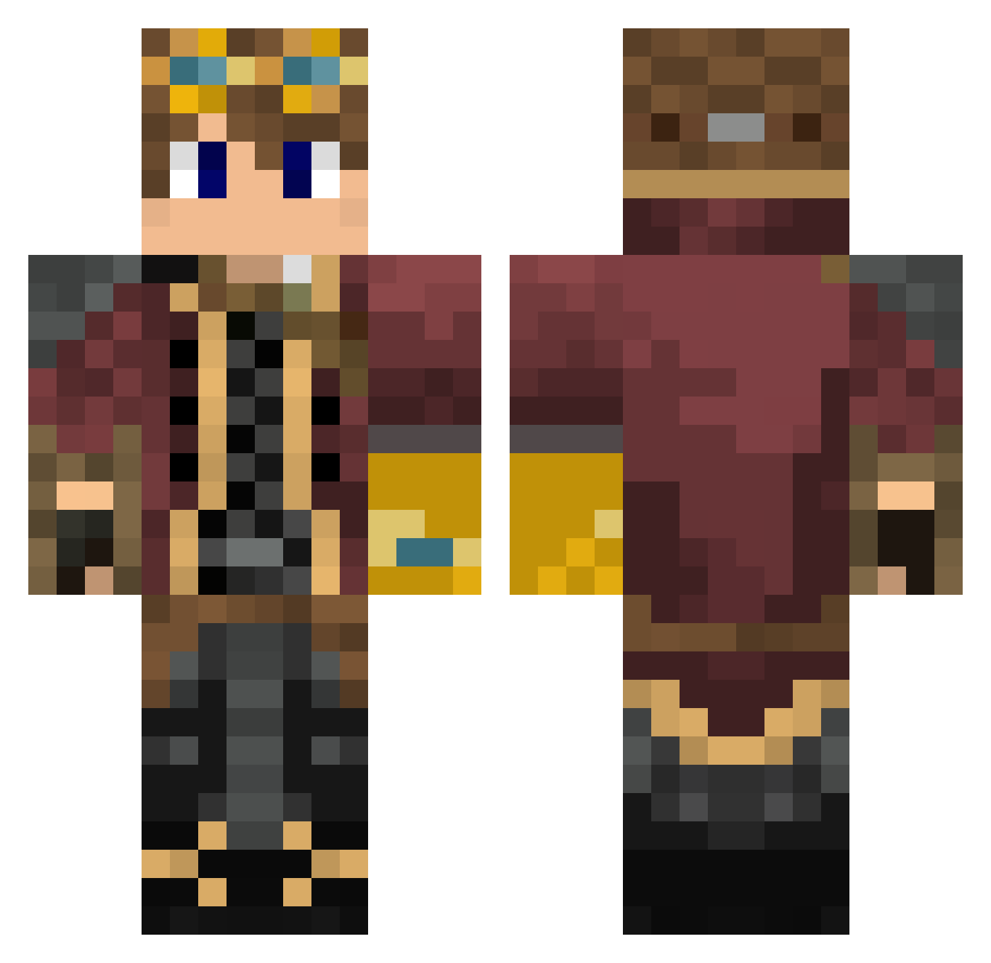 Ravax60 Minecraft skin, front and back view