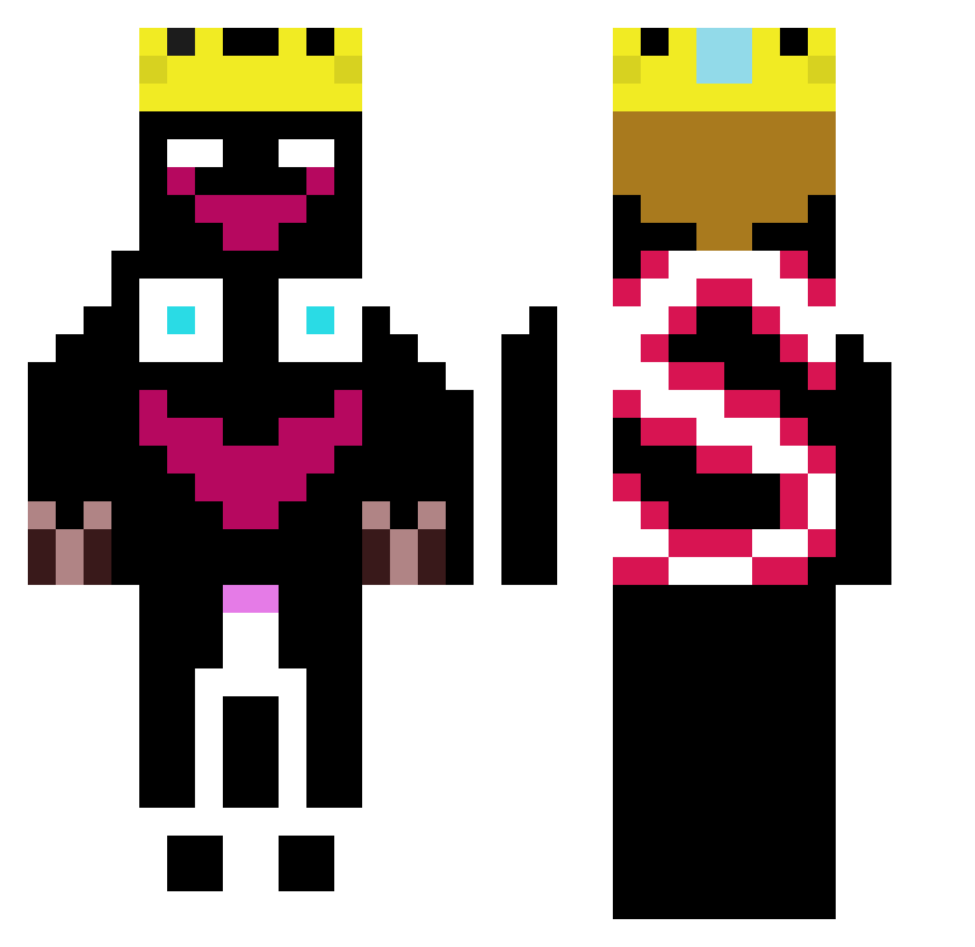 SnIwZJi Minecraft skin, front and back view