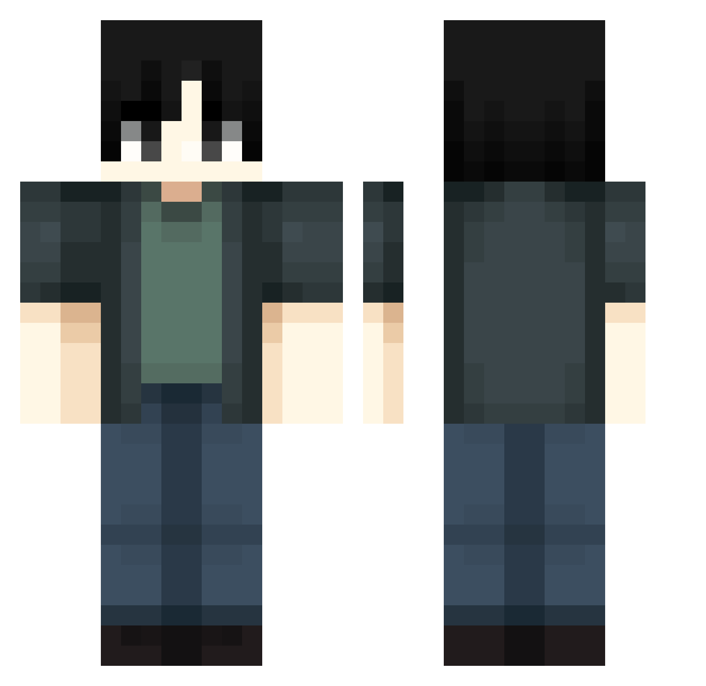 thegatedghetto Minecraft skin, front and back view
