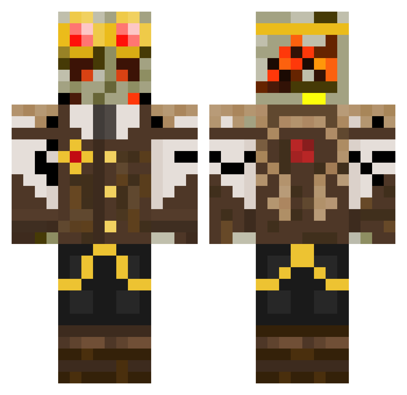 Ratherthando Minecraft skin, front and back view