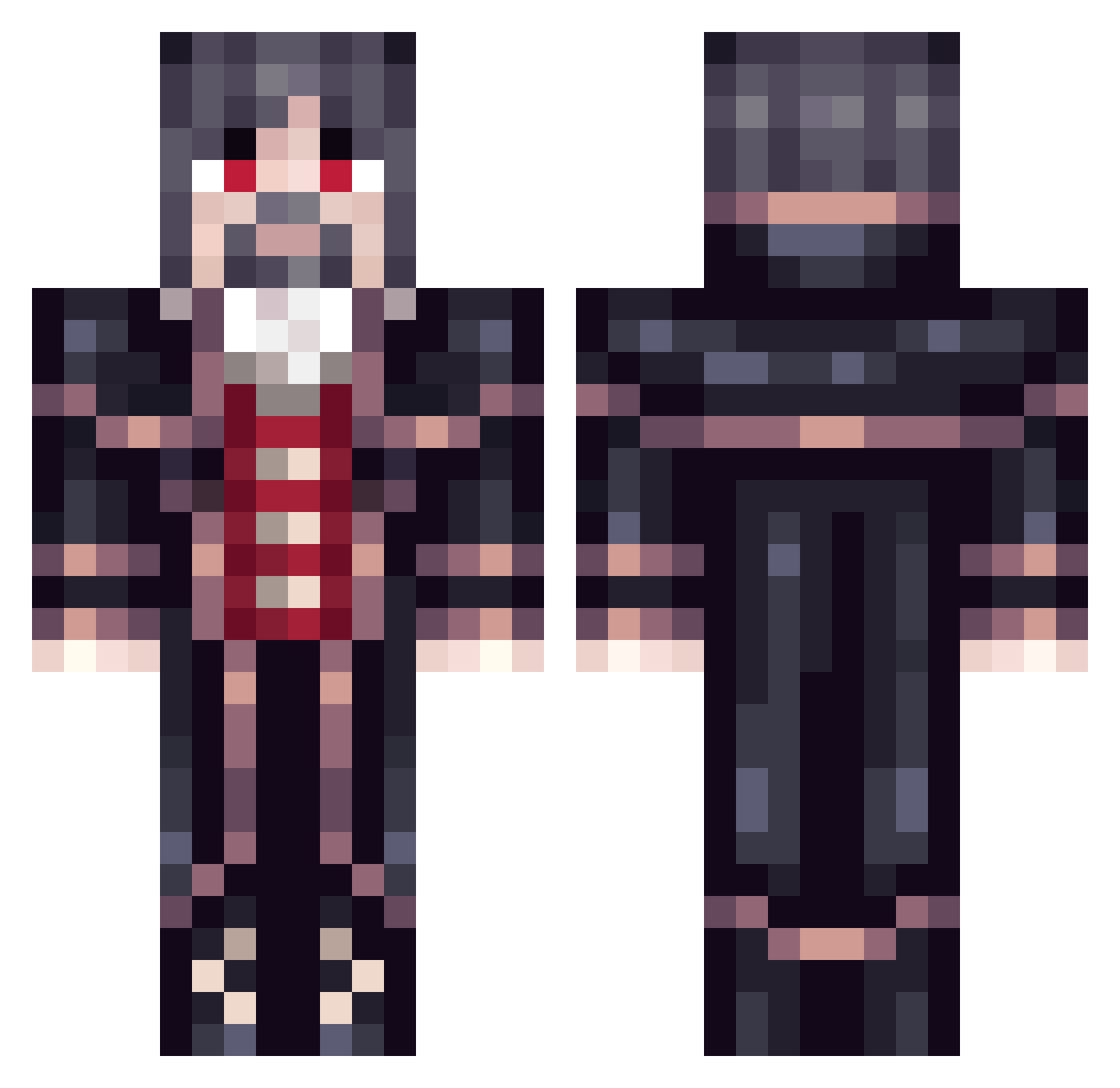 T4SNick Minecraft skin, front and back view