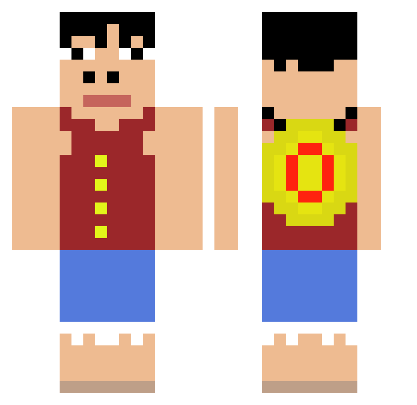 Naiko1215 Minecraft skin, front and back view