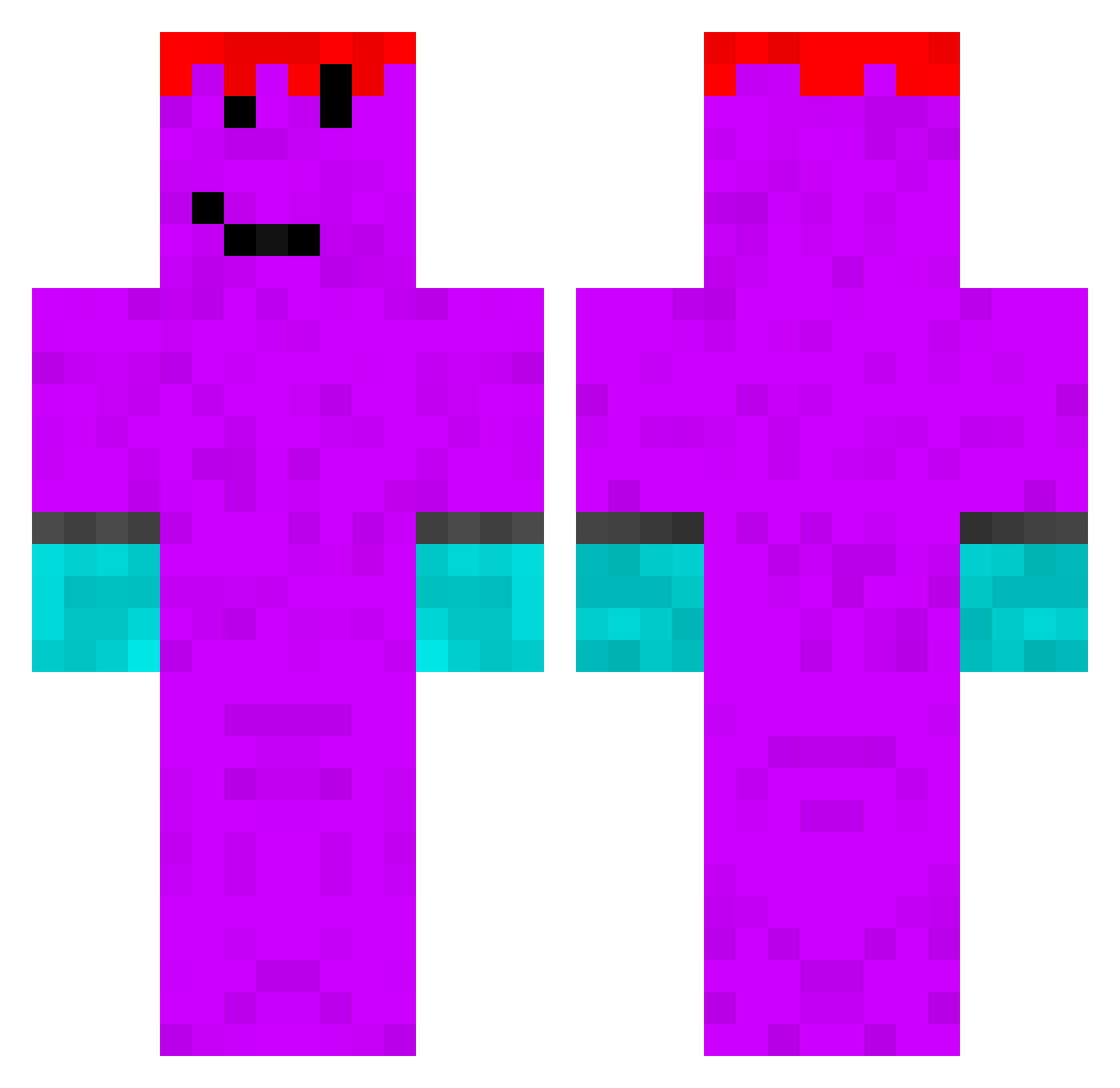 wiilaptop Minecraft skin, front and back view