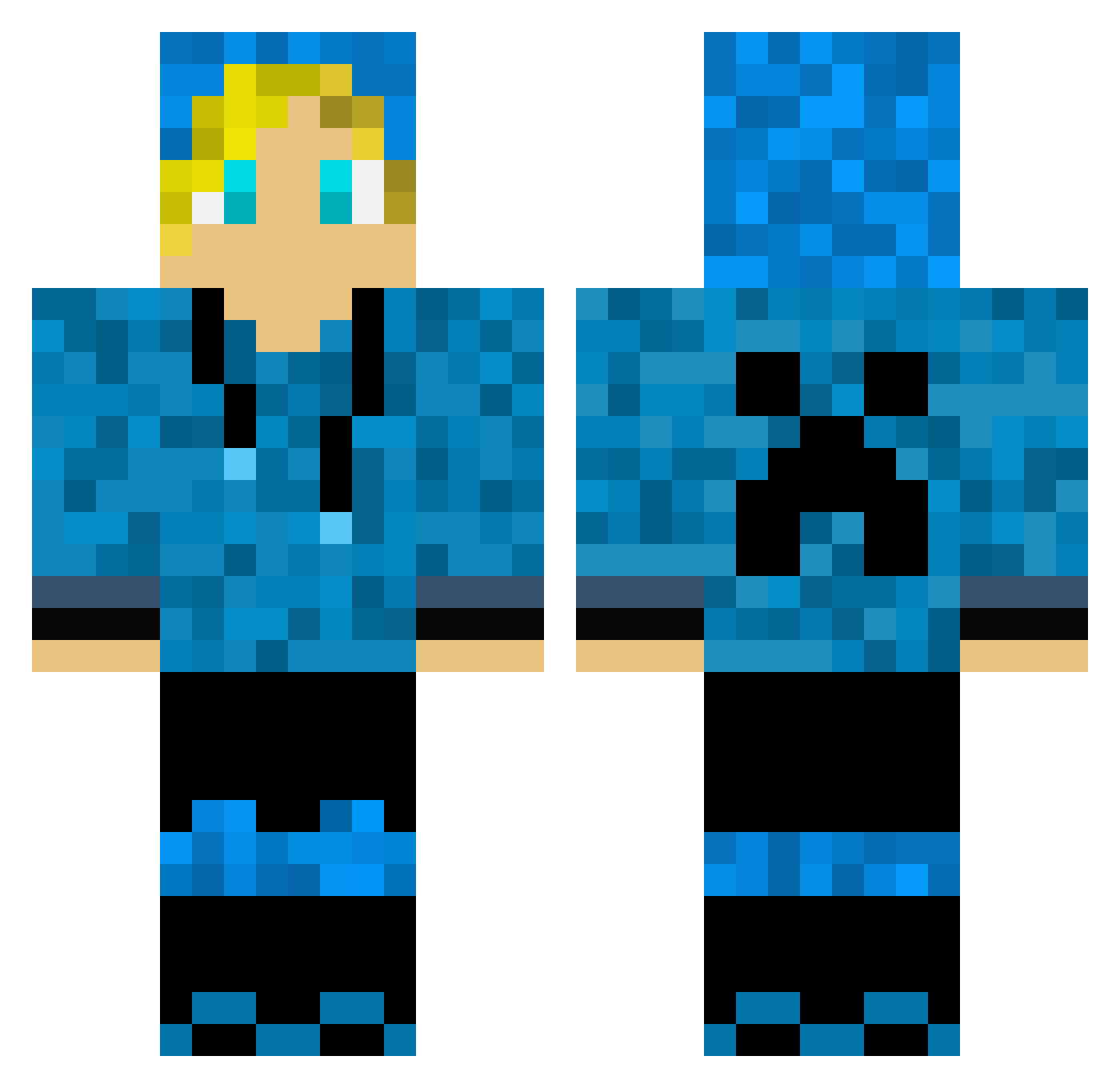 The_PvP_Person Minecraft skin, front and back view