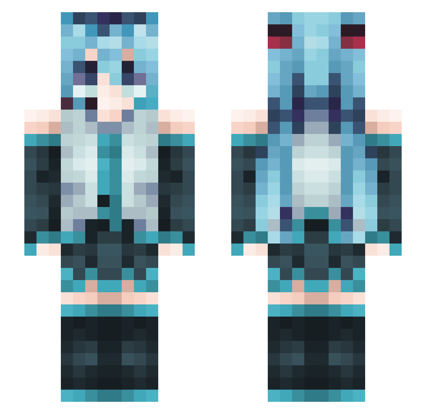SxpGuardian Minecraft skin, front and back view