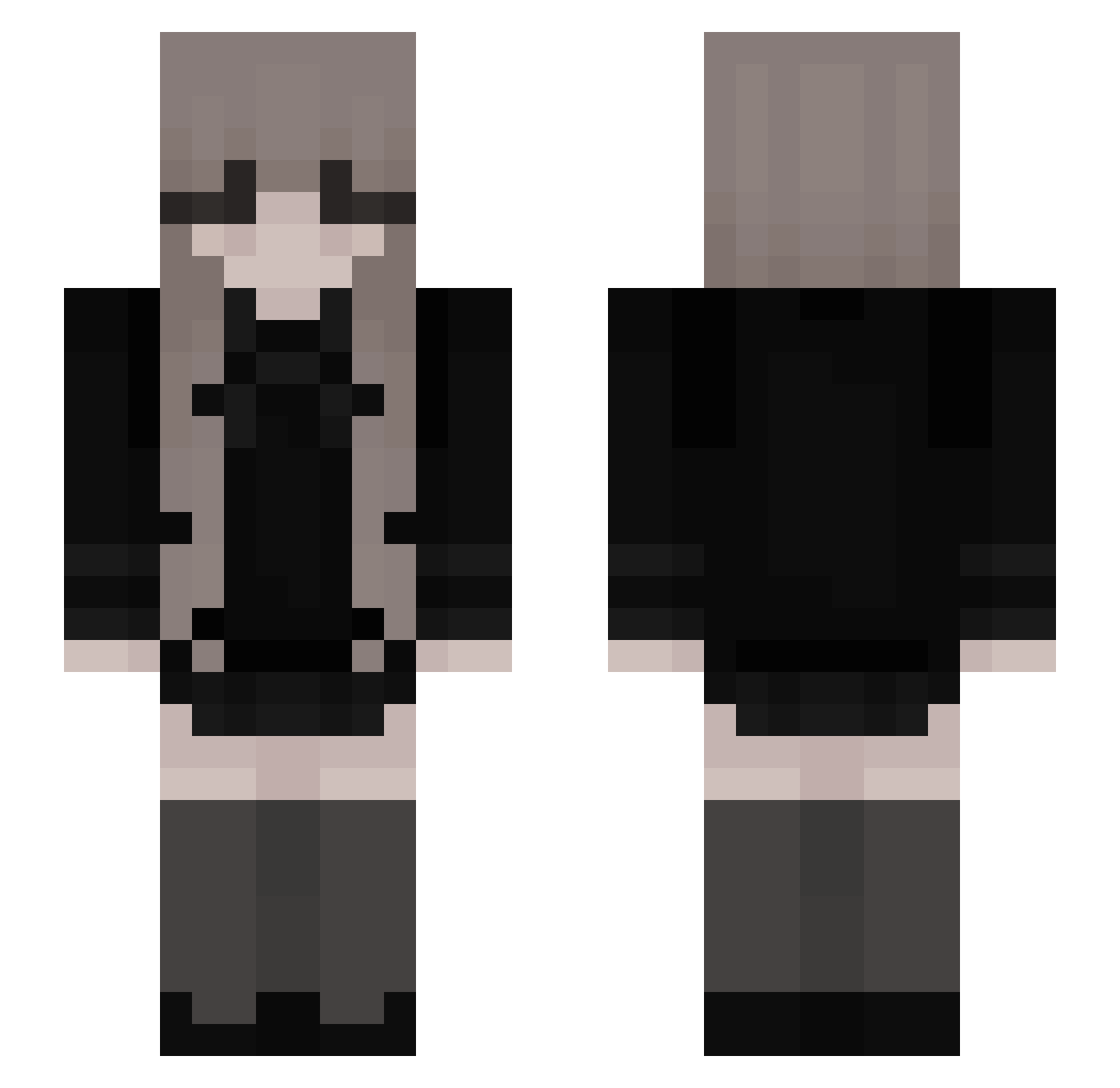 zaiida Minecraft skin, front and back view