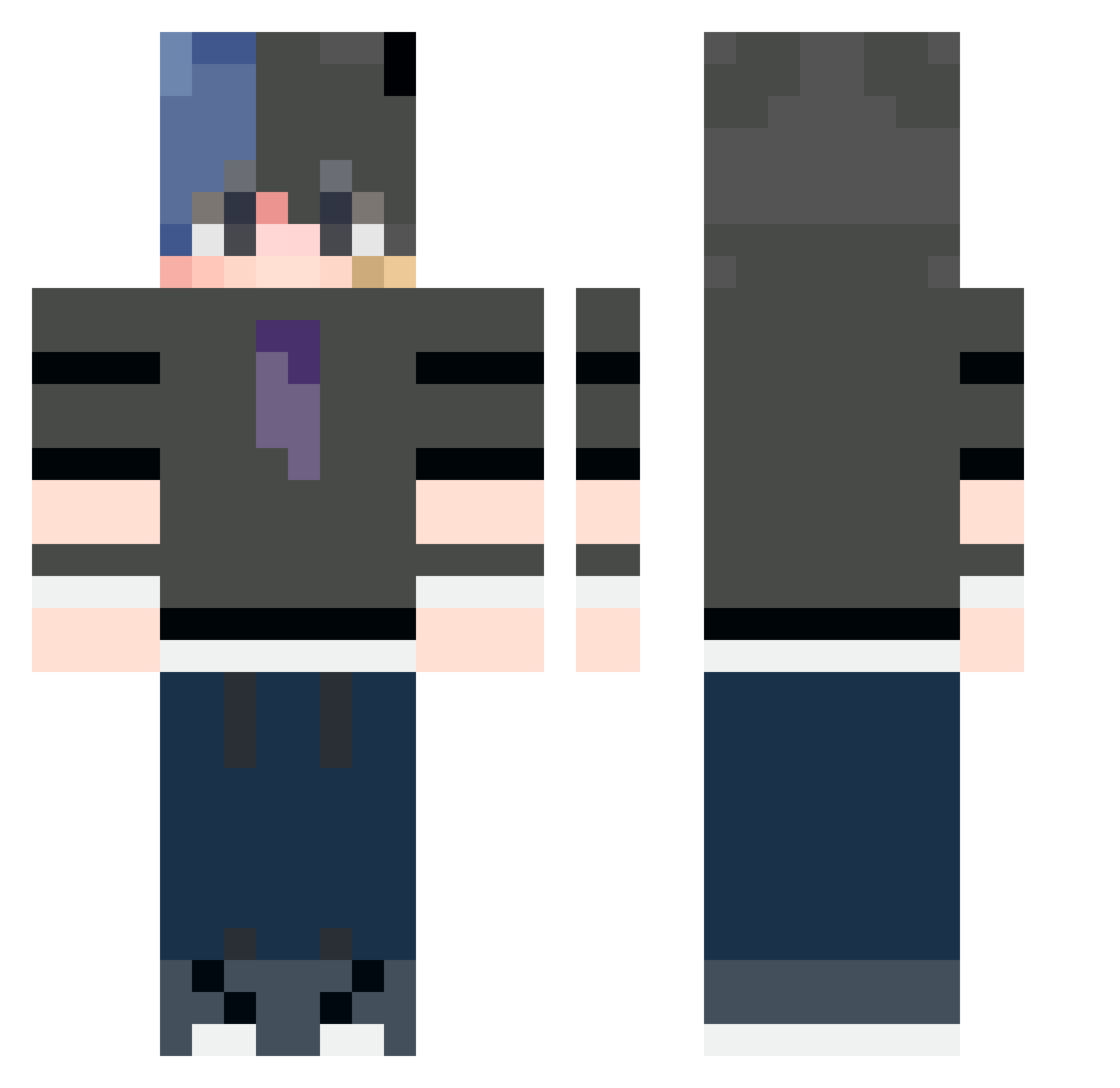 SenpaiMahan Minecraft skin, front and back view